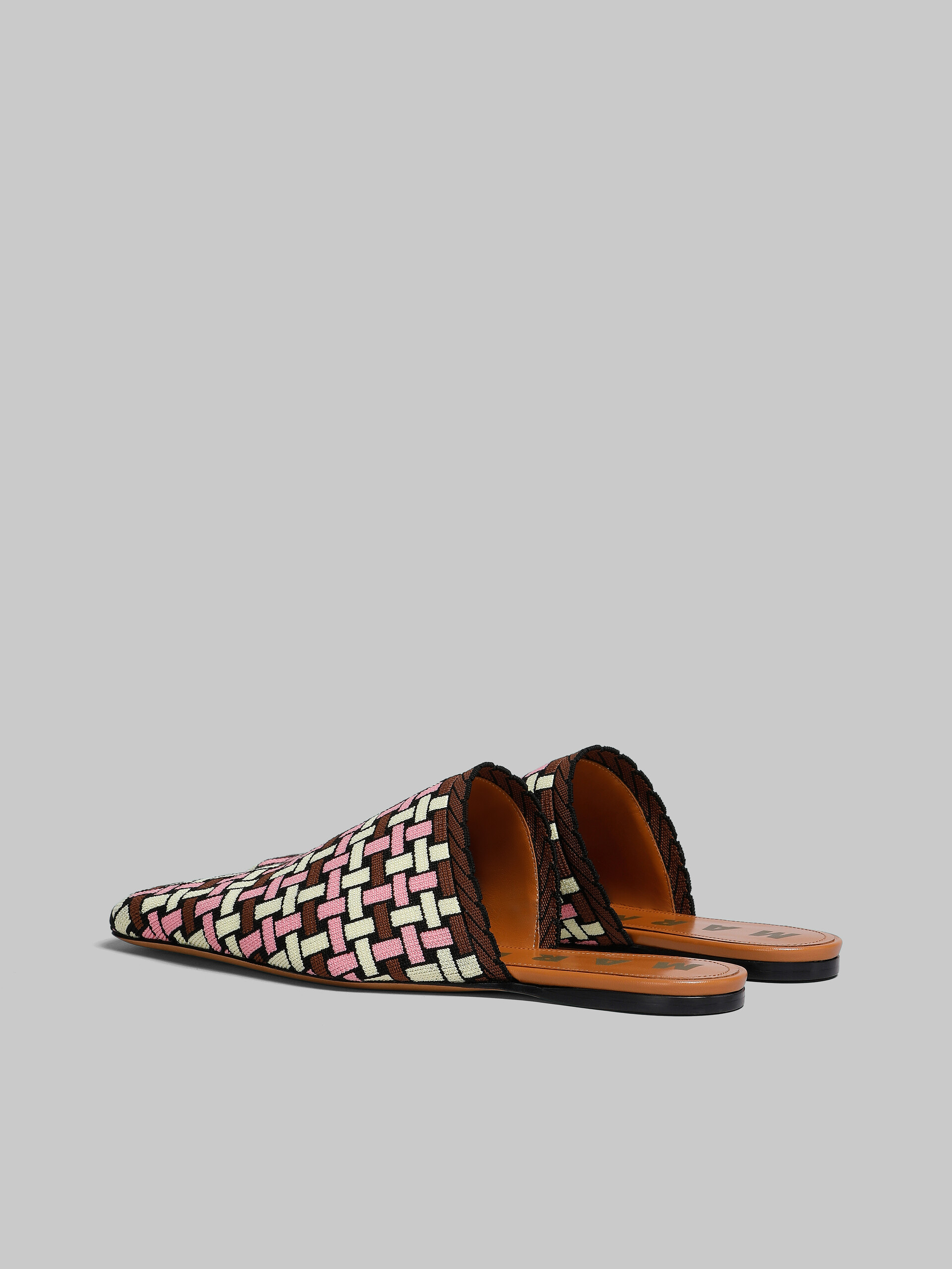 Light Yellow Brown And Pink Jacquard Mule Marni