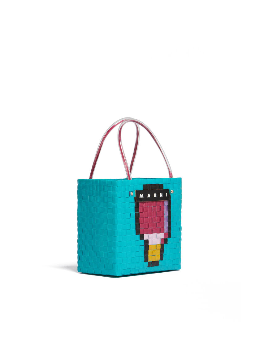 Turquoise MARNI MARKET SUMMER BASKET bag - Shopping Bags - Image 2
