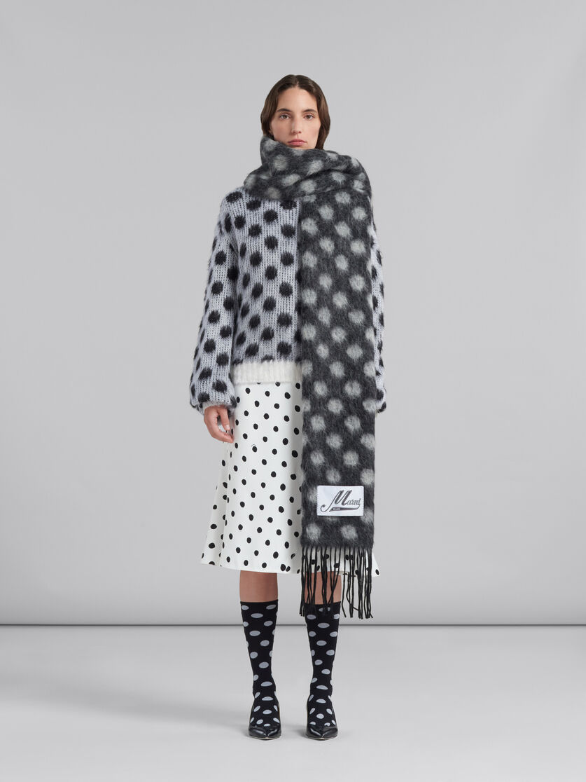 Lv black and white checkered scarf