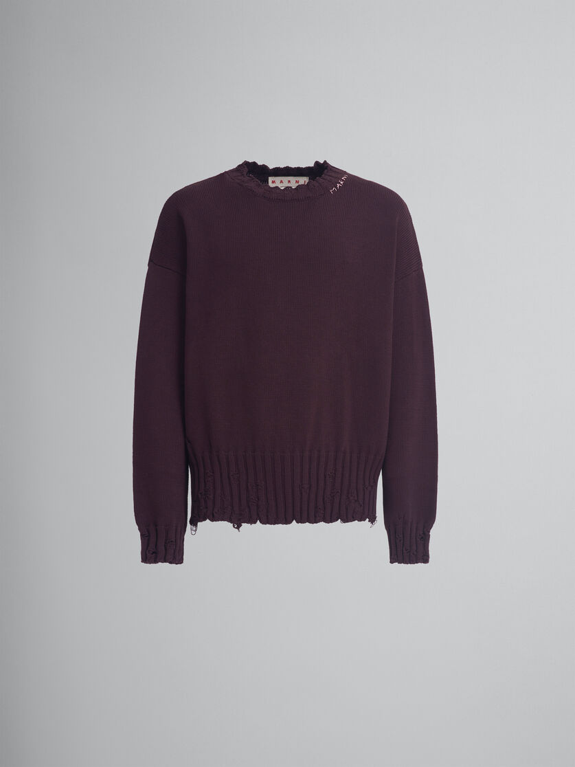 Maglia girocollo in cotone blu - Pullover - Image 1