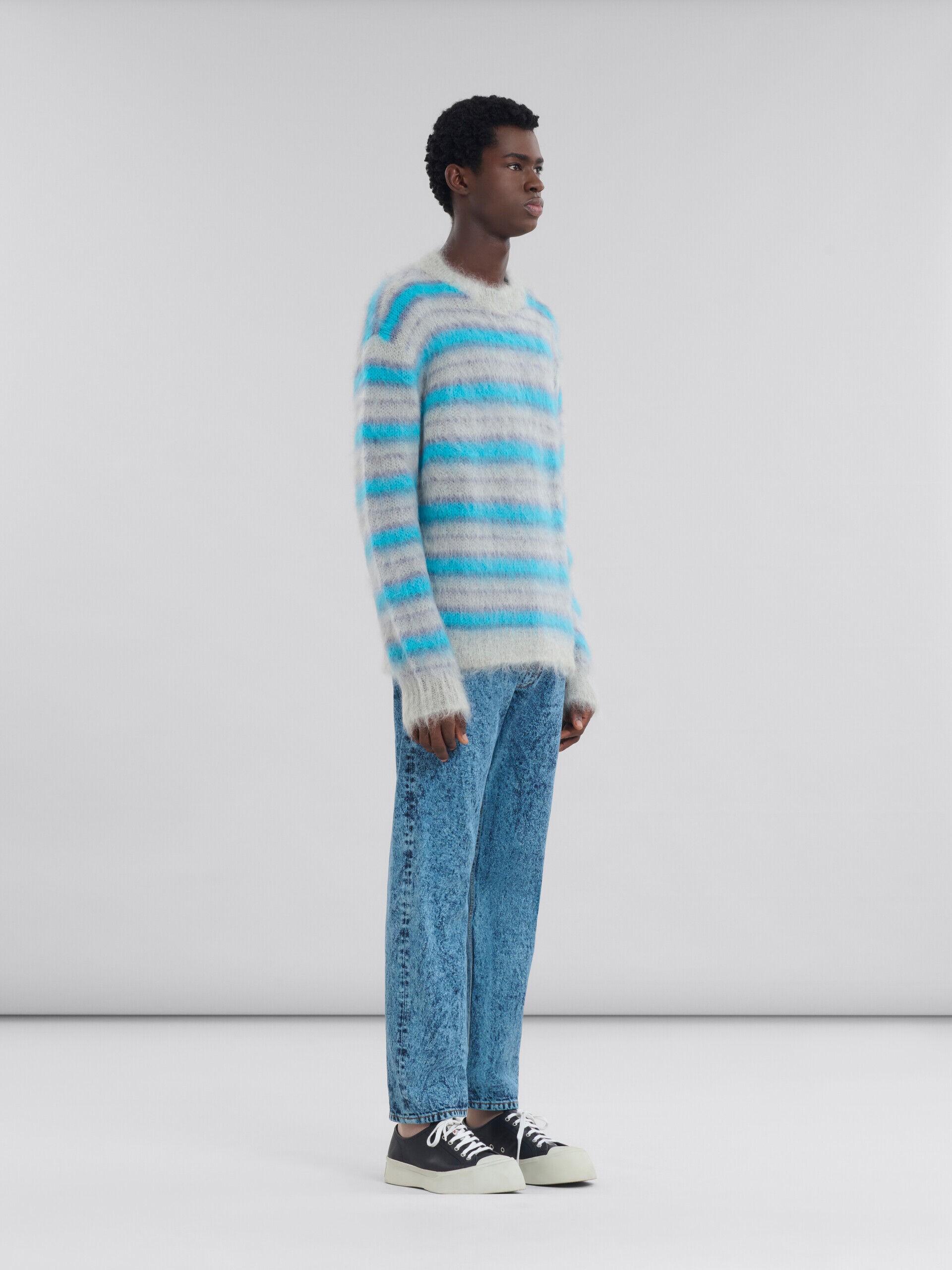 Turquoise striped mohair sweater | Marni