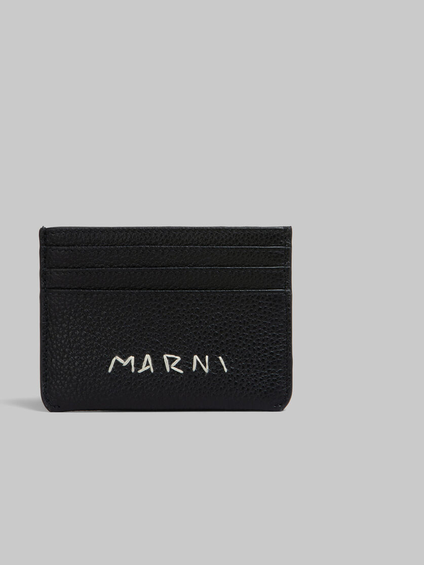 Black leather cardholder with Marni mending - Wallets - Image 4