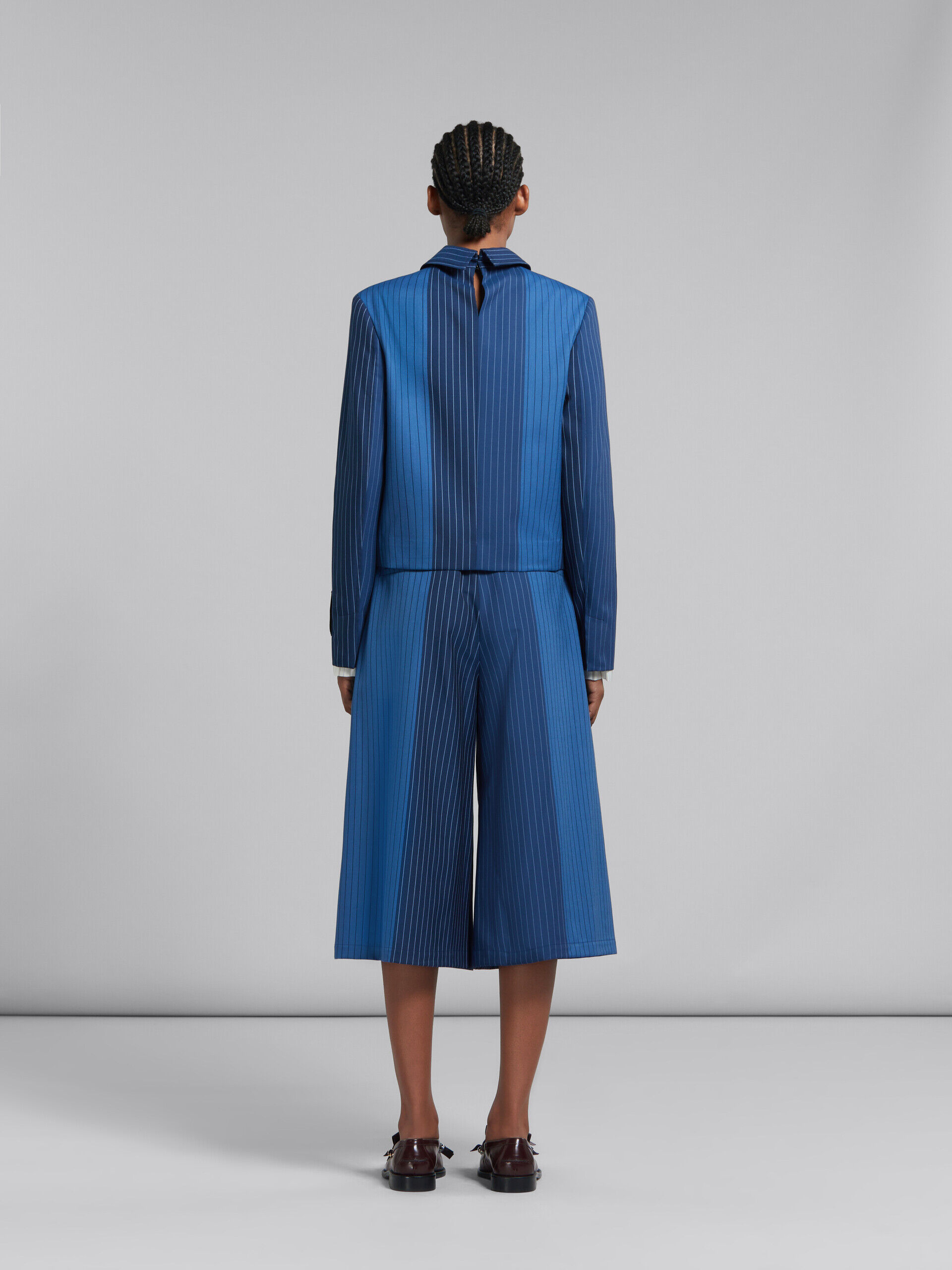 ブルー グラデーションピンストライプ ウールジャケット | Marni