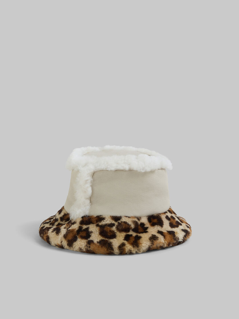 Cappello bucket in pelle e shearling - Cappelli - Image 3