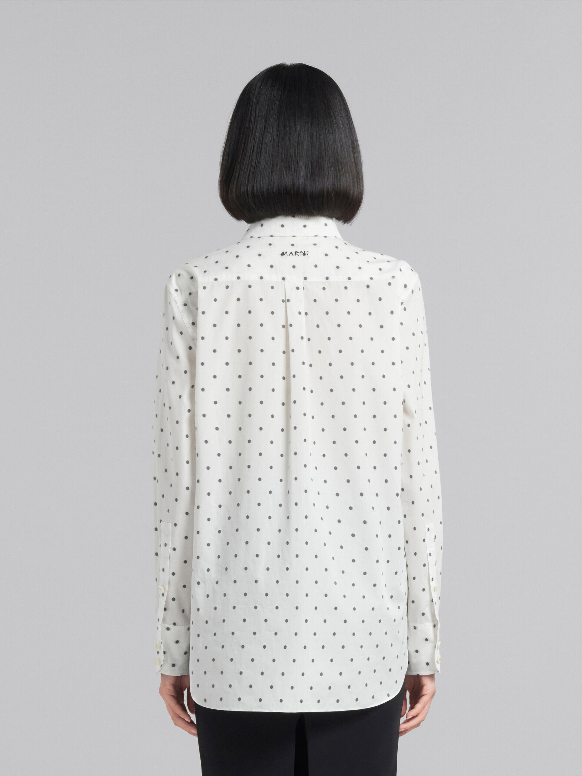 White poplin shirt with polka dots | Marni