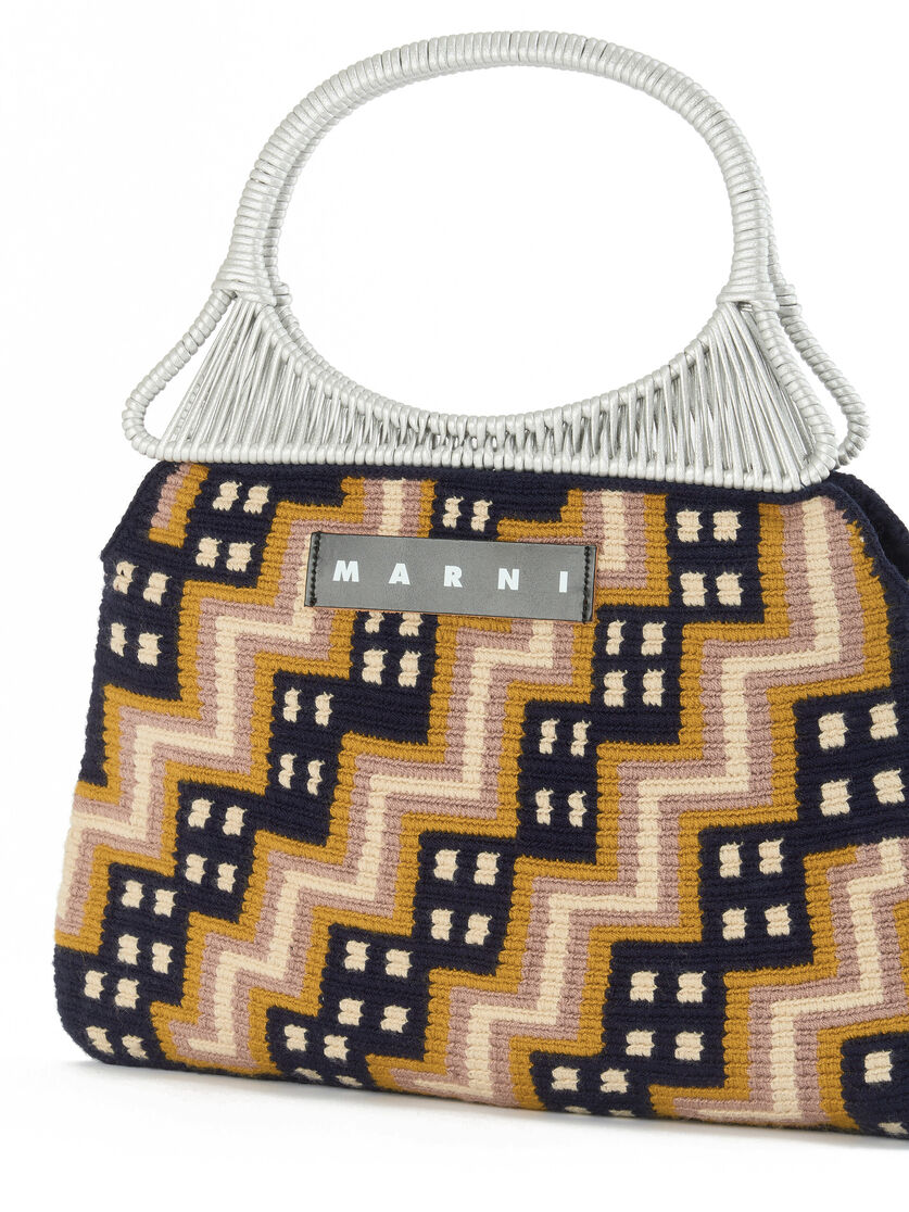 Borsa a mano MARNI MARKET in maglia geometrica arancione - Borse shopping - Image 4