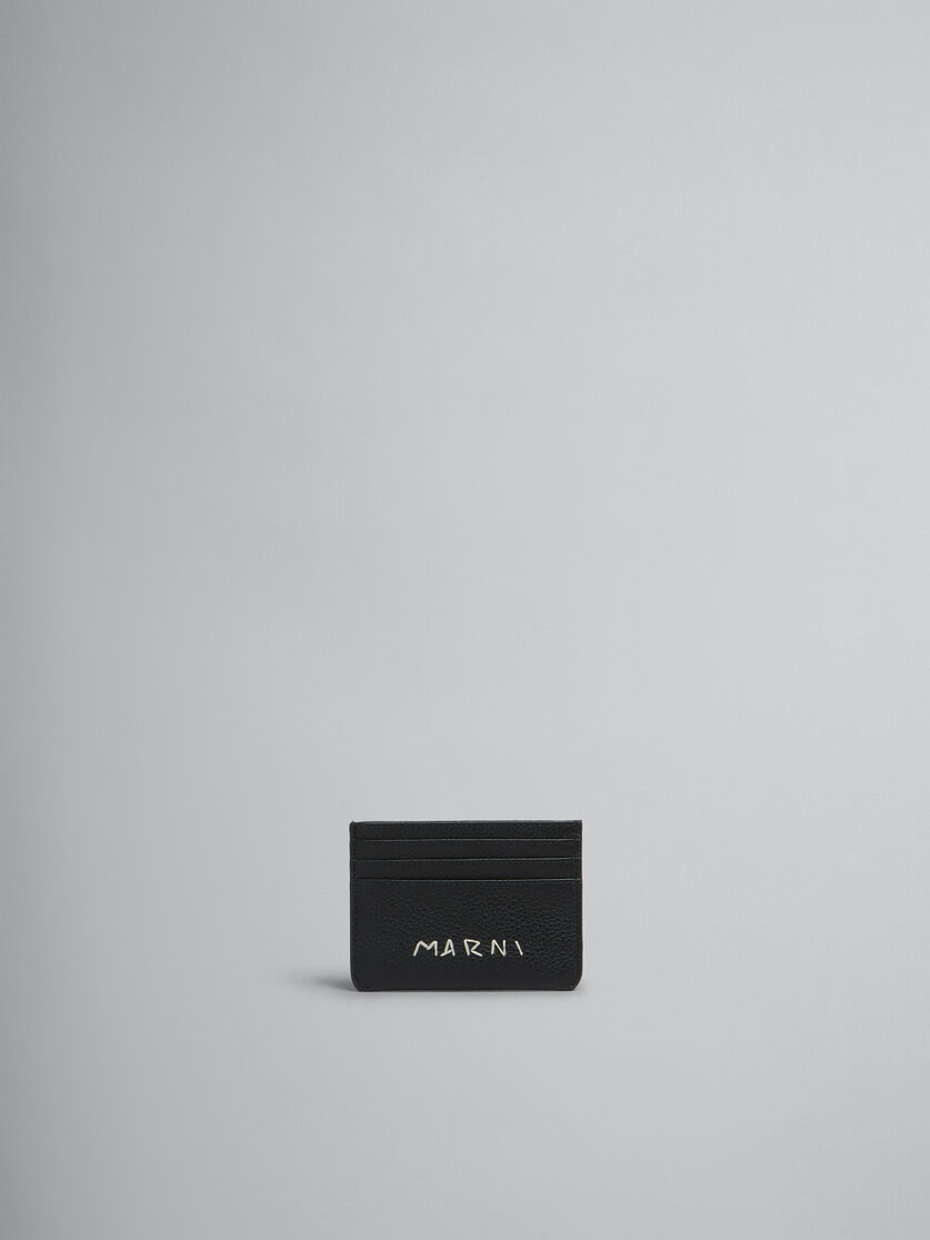 Black leather cardholder with Marni mending - Wallets - Image 1