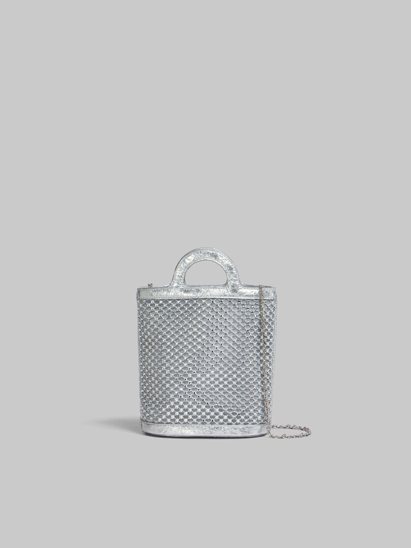 Tropicalia Bag nano a secchiello con strass color argento - Pochettes - Image 2