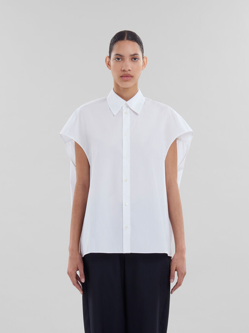 Camicia cocoon in popeline bianco - Camicie - Image 2