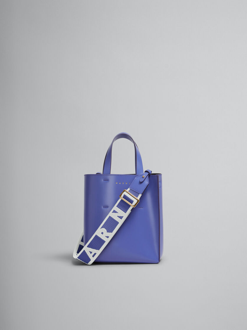 Museo Bag Mini in pelle azzurra - Borse shopping - Image 1