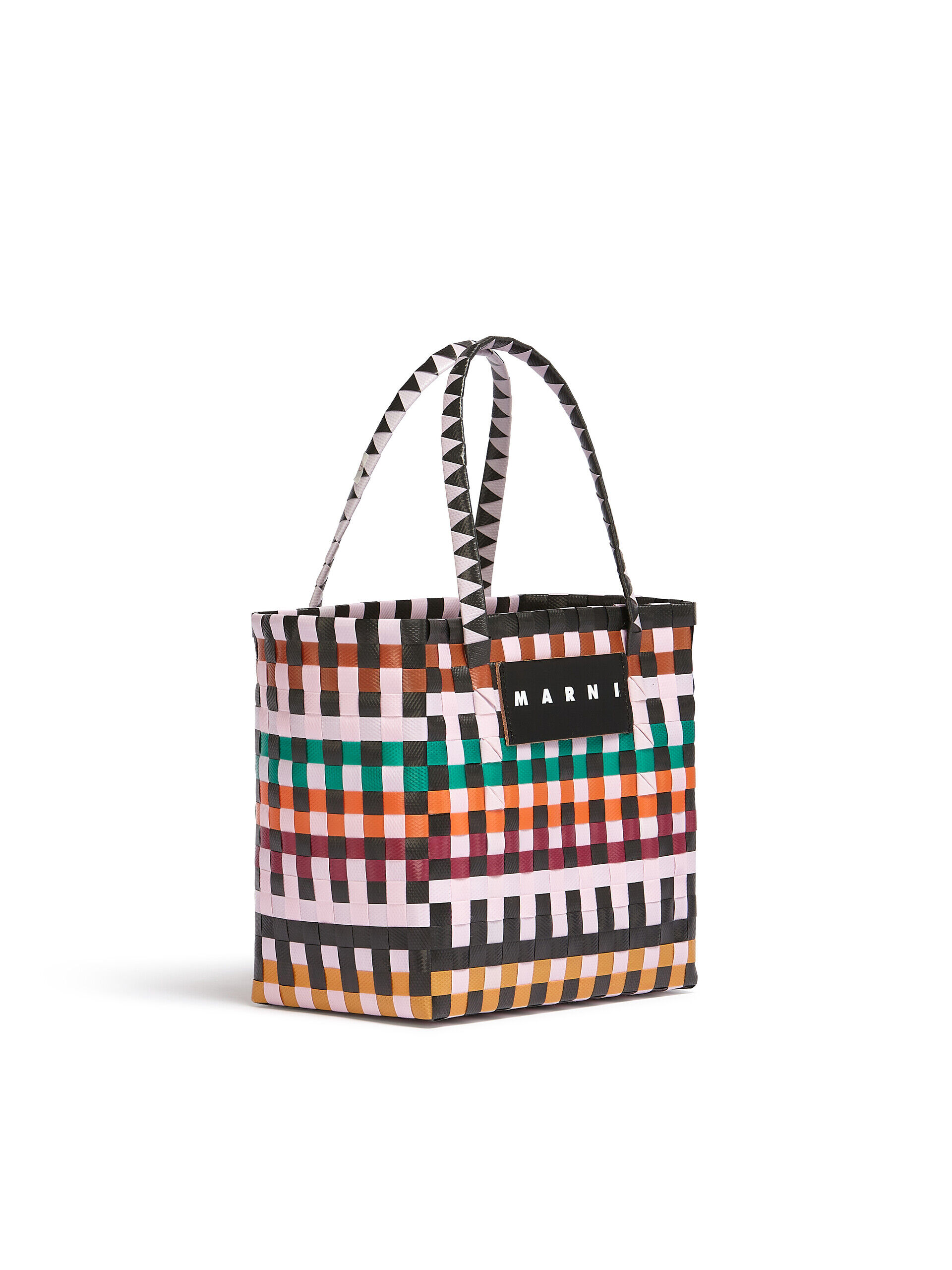 MARNI MARKET MINI BASKET bag in multicolor woven material | Marni