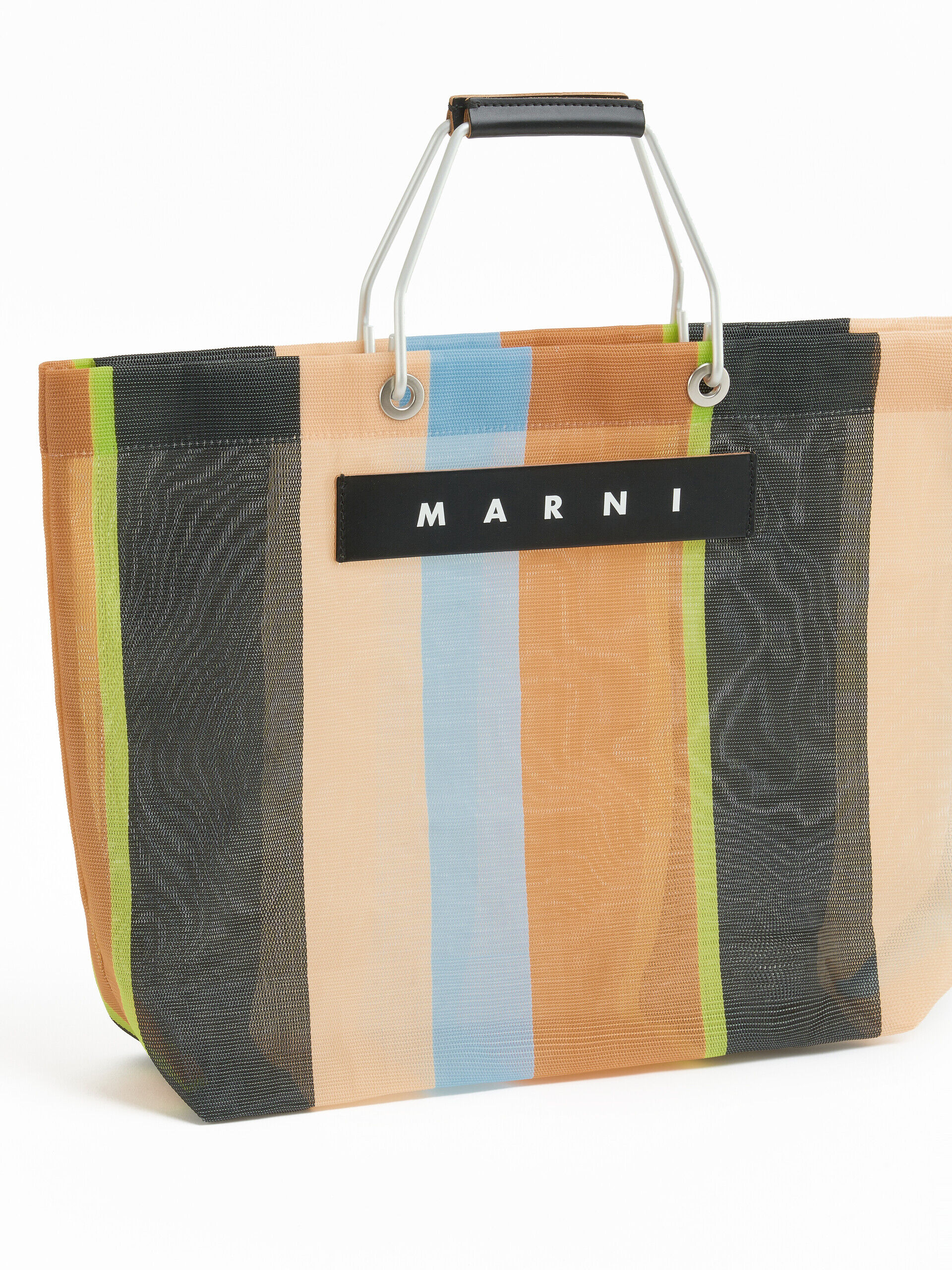 Brown Marni Market Stripe Medium Shopper | Marni