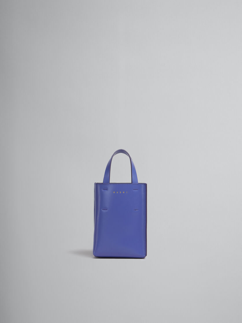 Museo Bag Nano in pelle azzurra - Borse shopping - Image 1