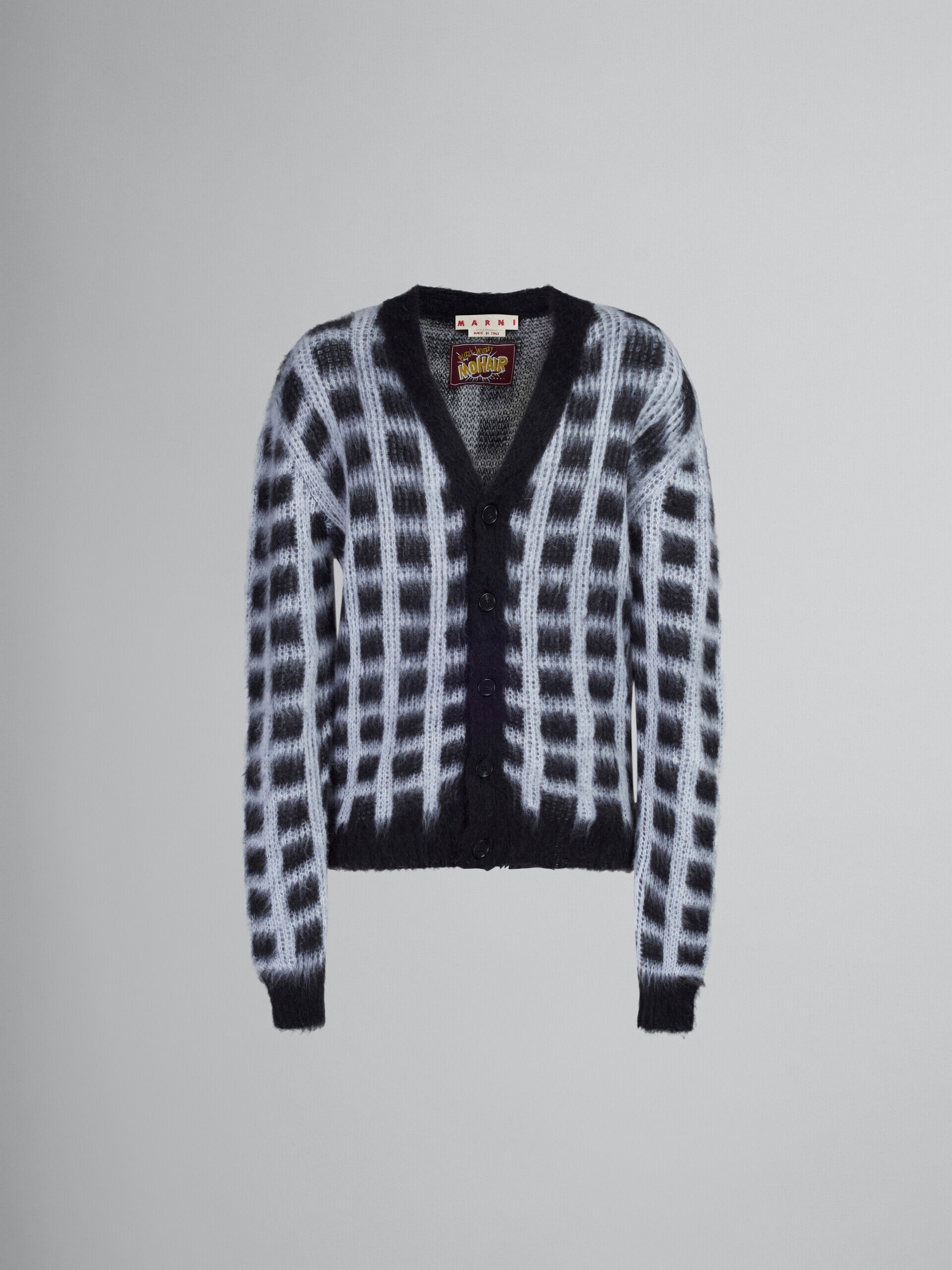 Black checked mohair cardigan | Marni