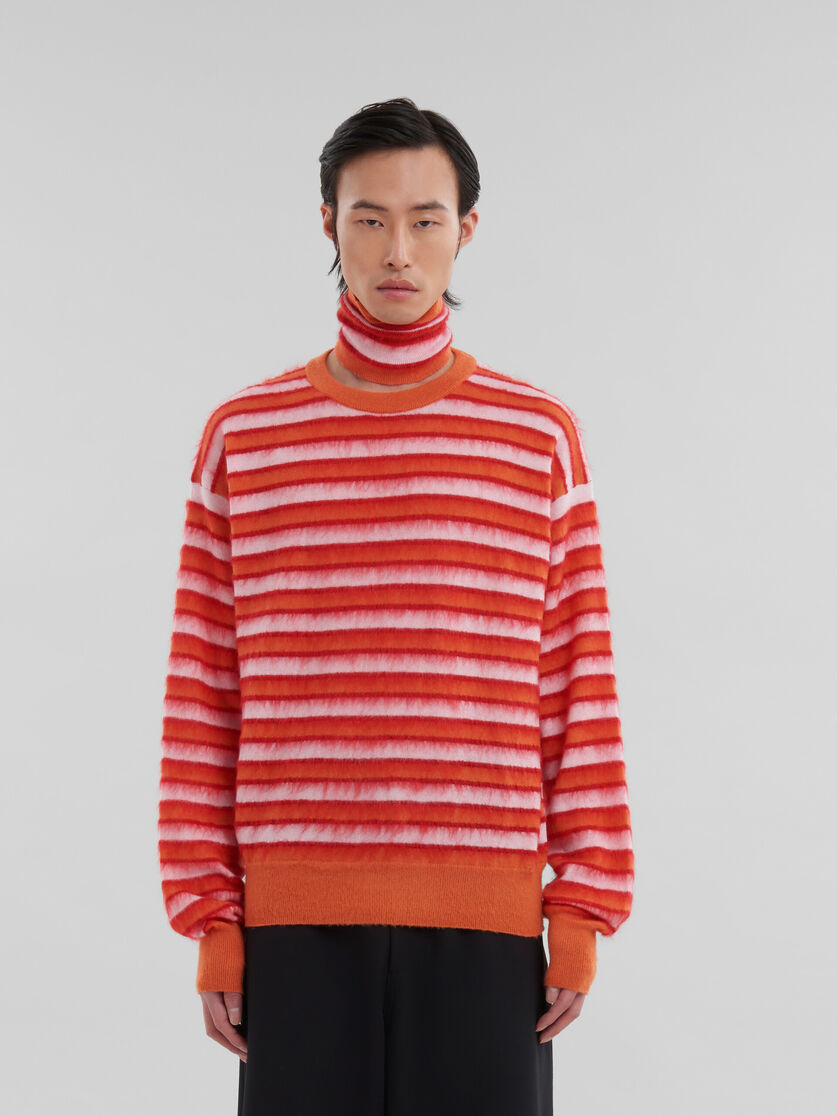 Maglione in lana-mohair a righe rosa e arancione - Pullover - Image 2