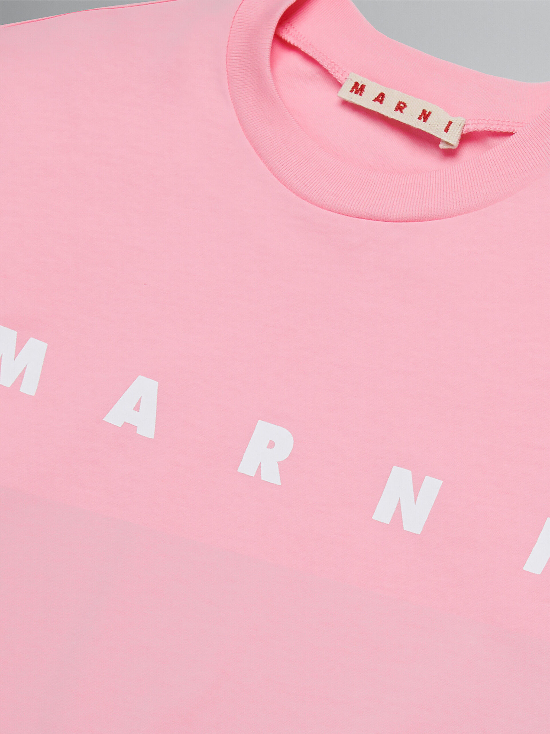 Pink t-shirt in jersey with logo | Marni