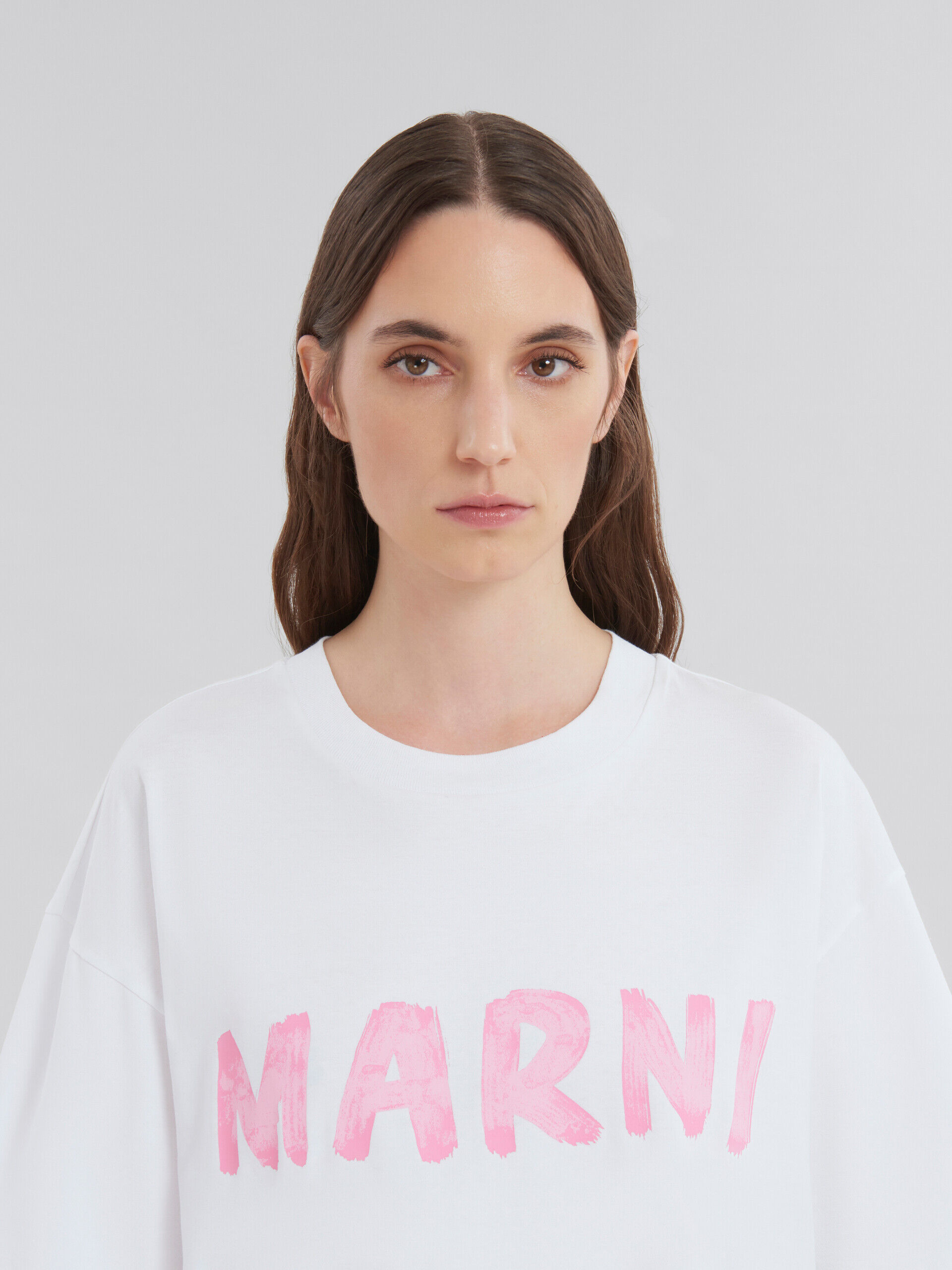 Marni logo-print short-sleeved shirt - White