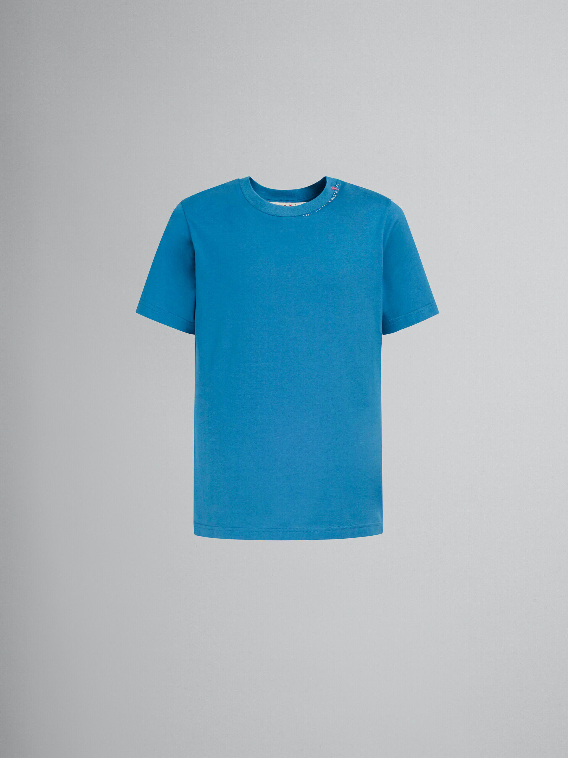 ブルー バック フラワープリント コットン製Tシャツ | Marni