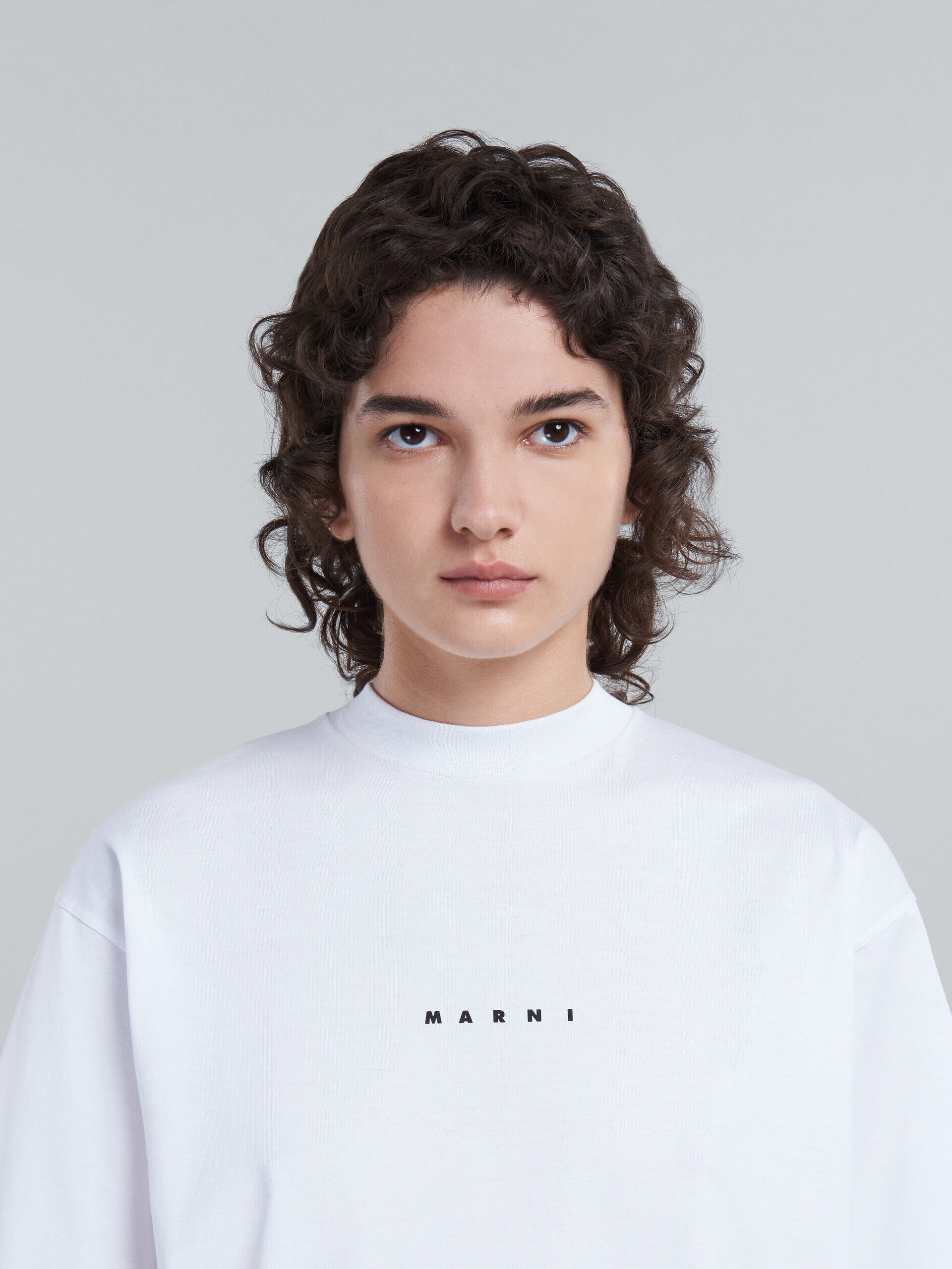 ホワイト ロゴ入り オーガニックコットン製Tシャツ | Marni
