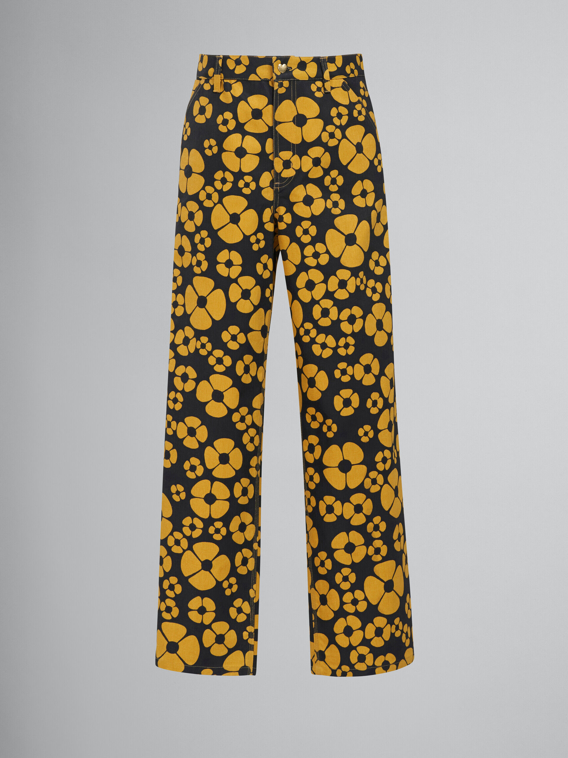 MARNI Cropped floral-print cotton-poplin tapered pants