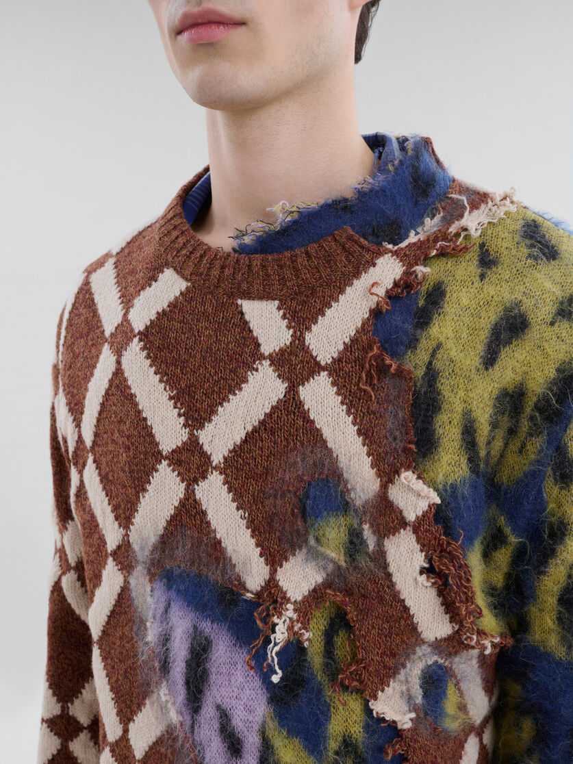Maglione due-in-uno in lana-mohair con rombi multicolore - Pullover - Image 4