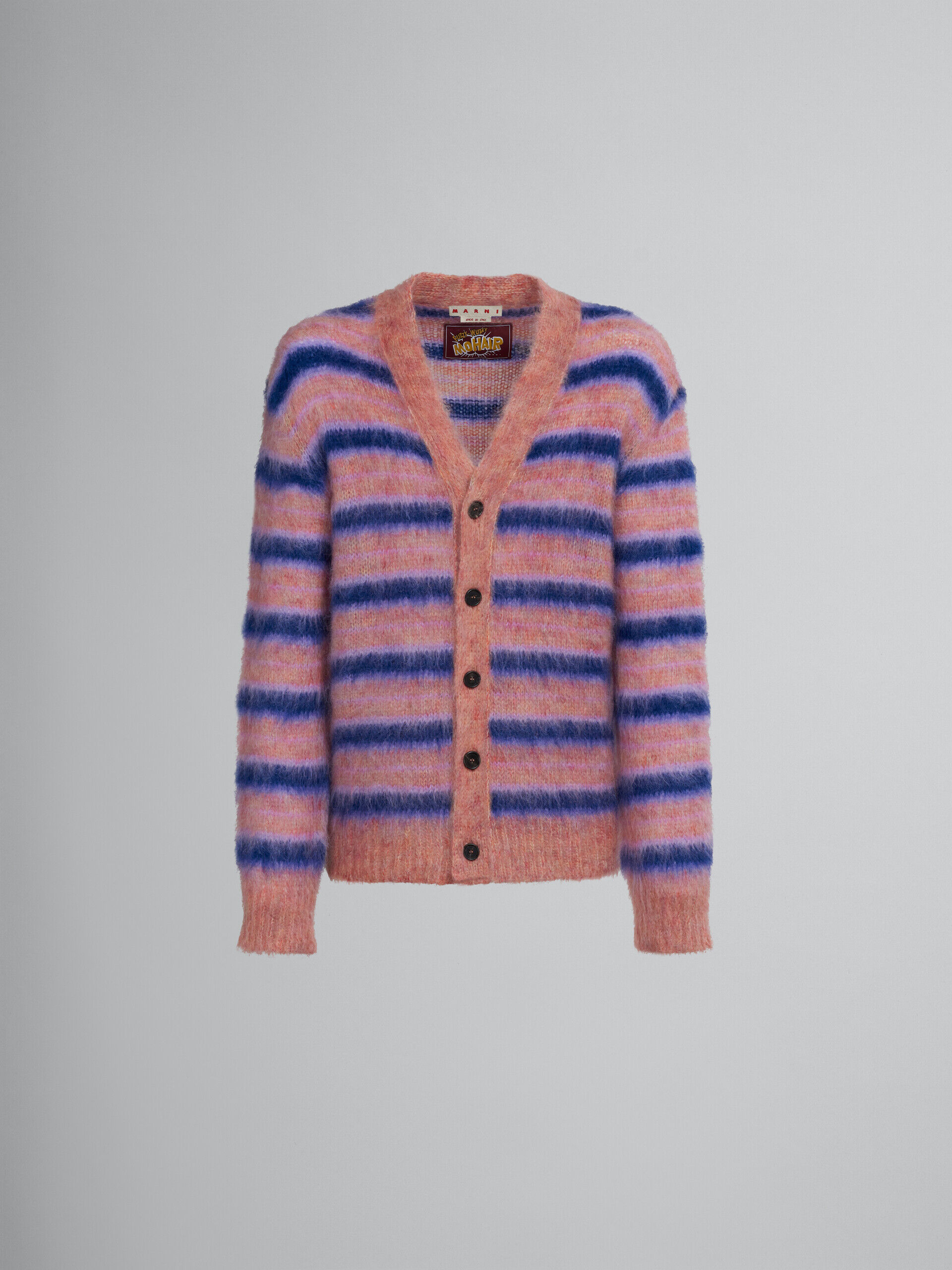 Pink striped mohair cardigan | Marni