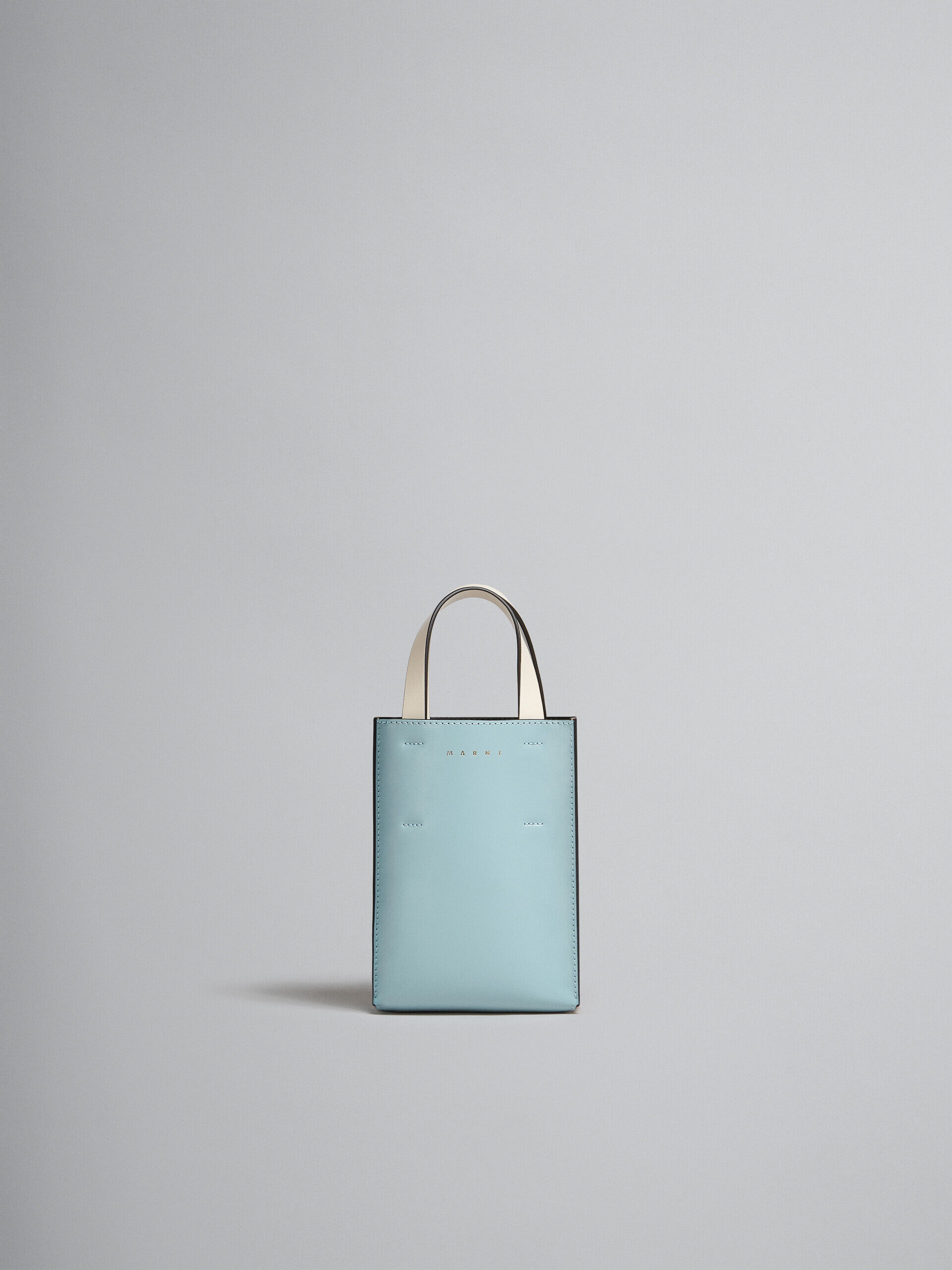 Museo Nano Bag in white light blue and orange leather | Marni