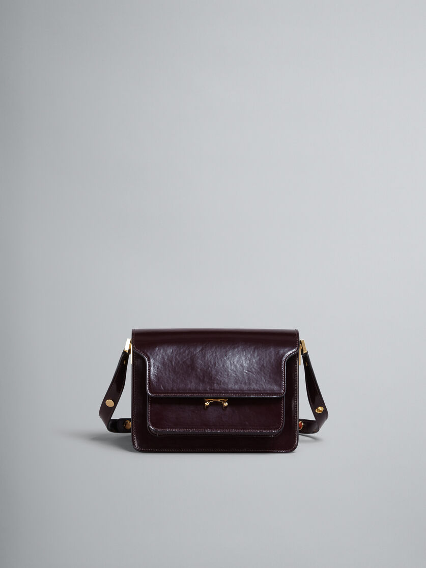 TRUNK medium bag in dark shiny leather Marni