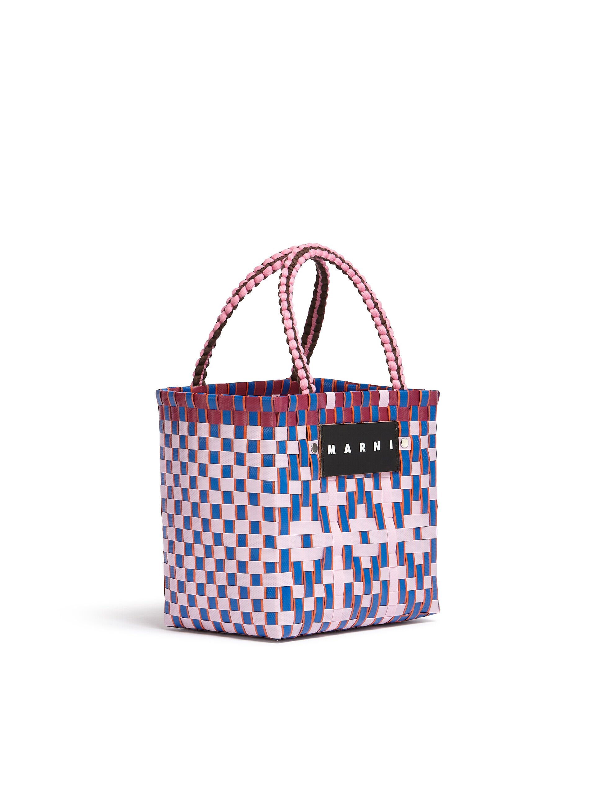 MARNI MARKET BASKET bag in pink diamond woven material | Marni