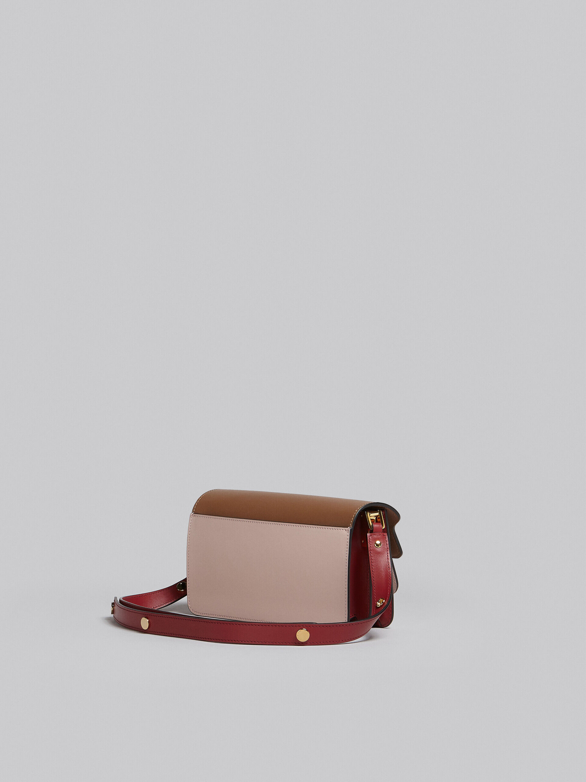 Trunk Bag E/W in brown pink and red leather | Marni