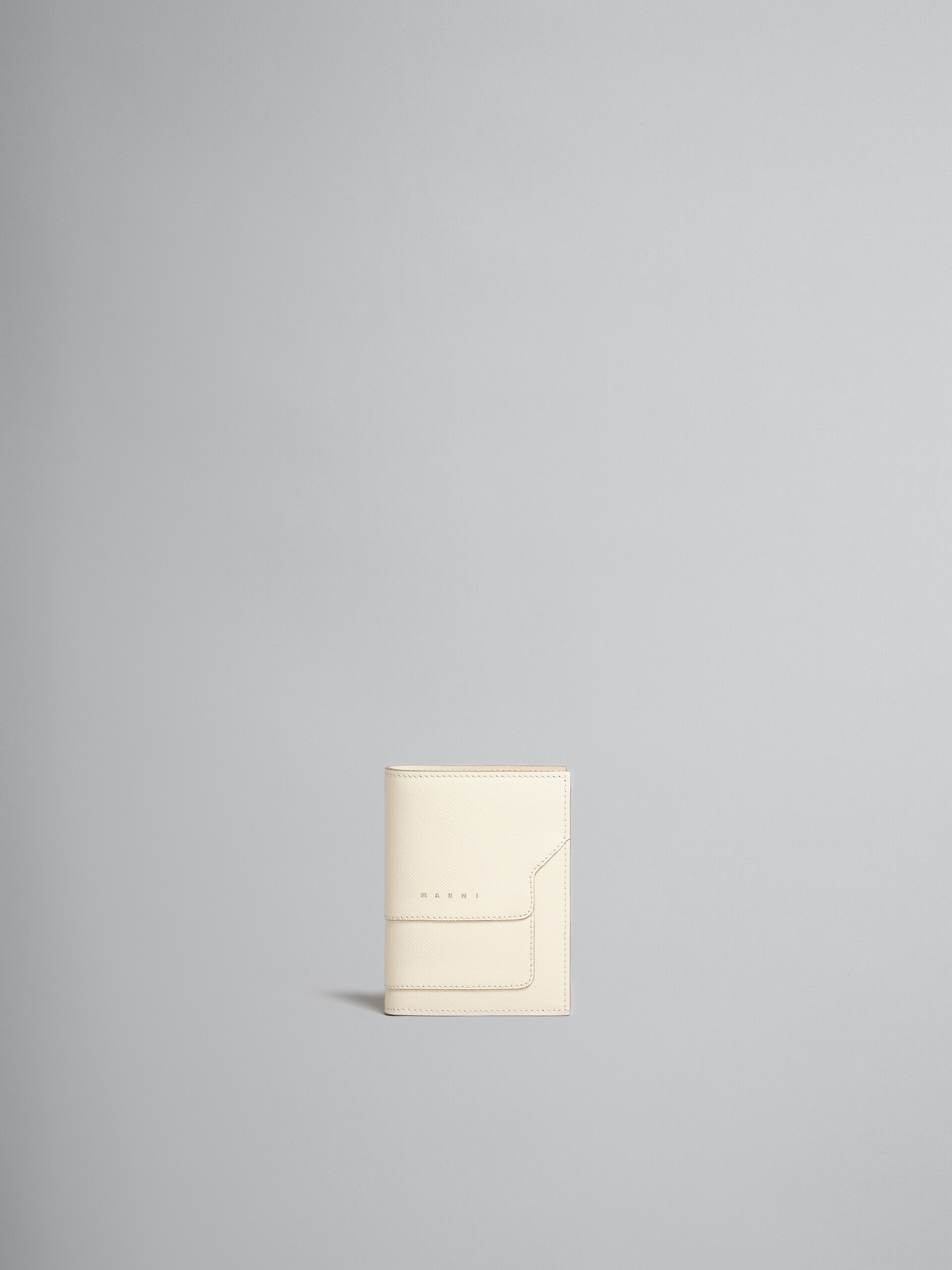 White saffiano leather bi-fold wallet | Marni
