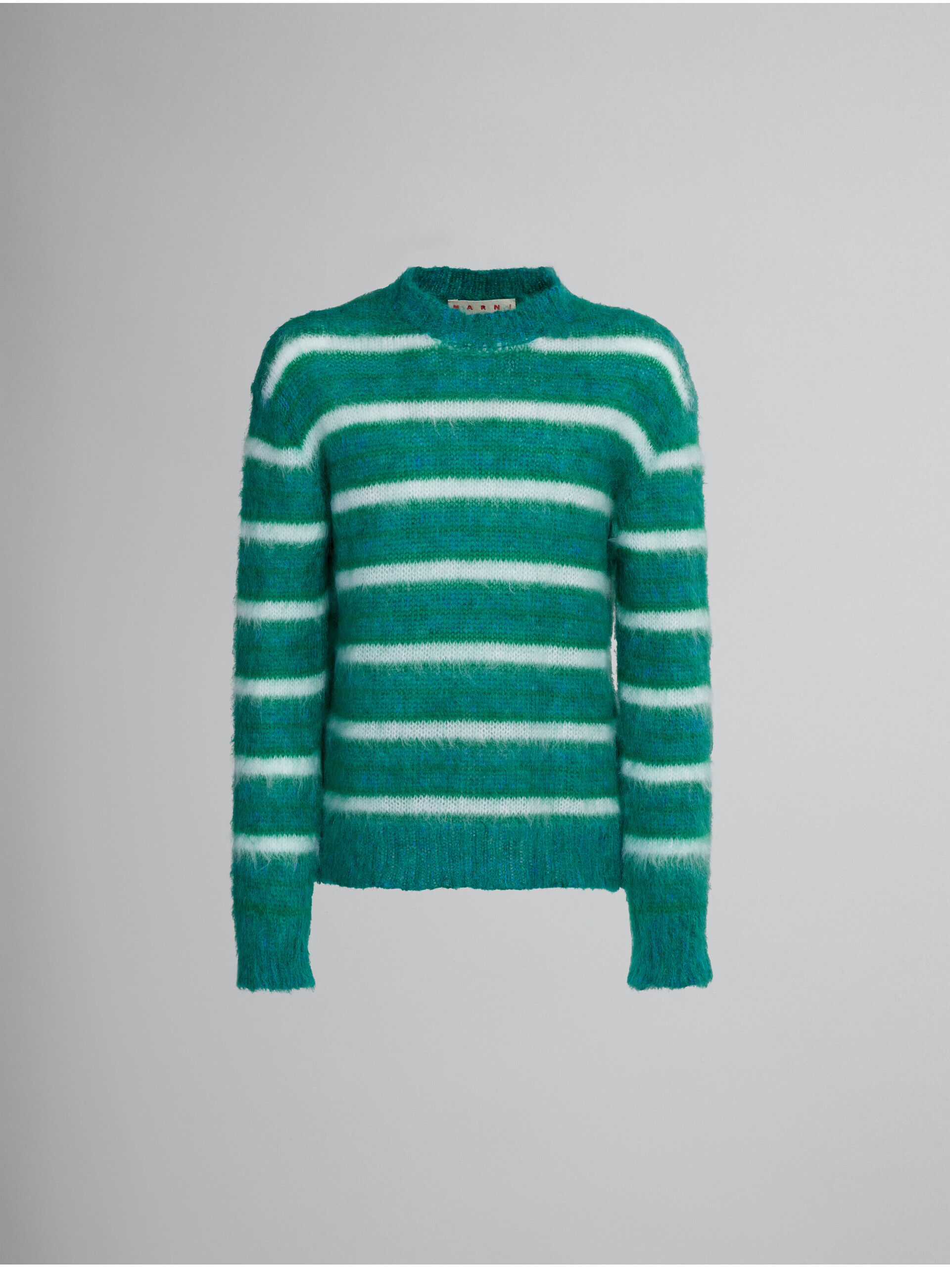 Turquoise striped mohair sweater | Marni