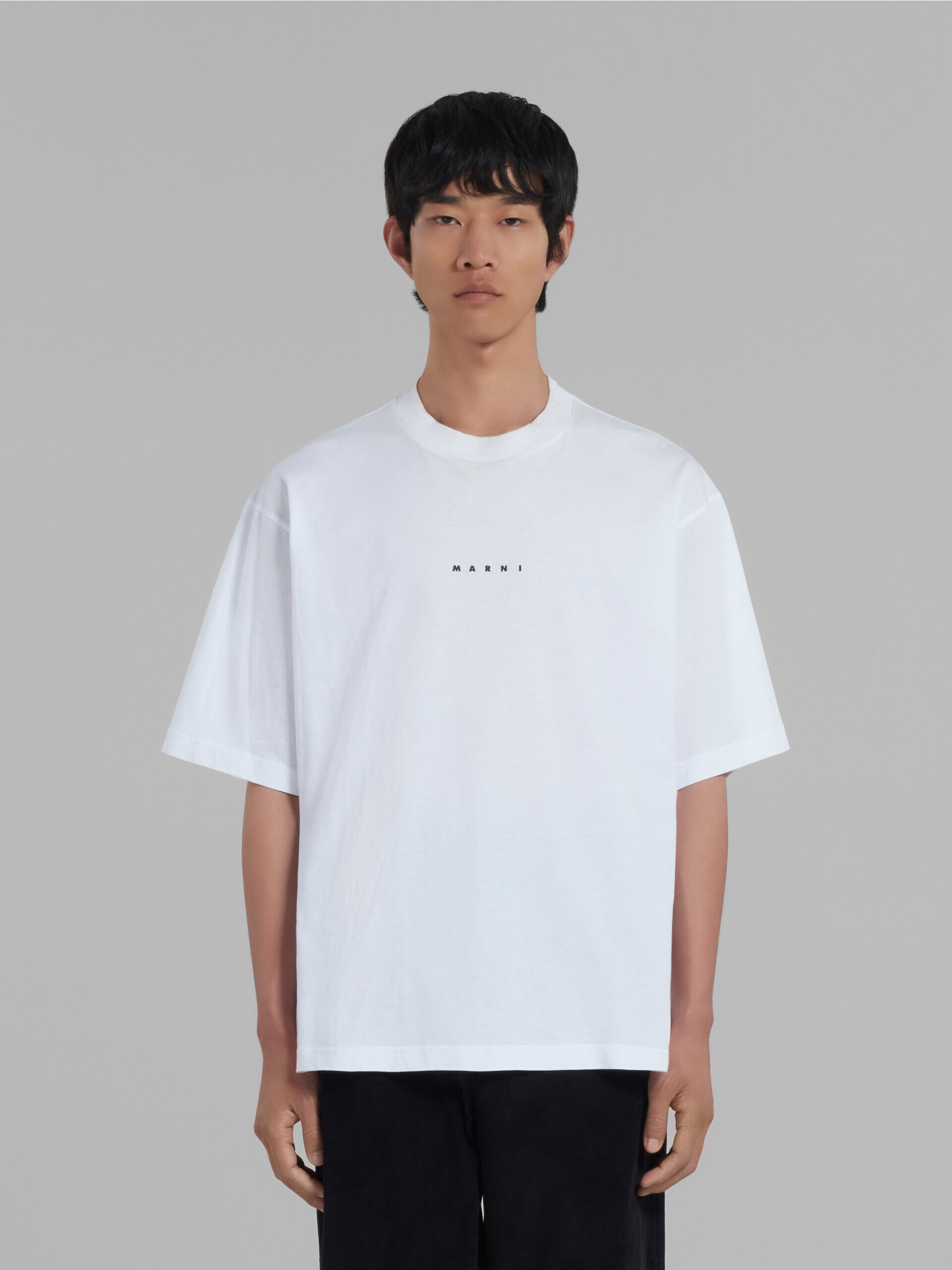 【新品・正規品】マルニ ロゴプリントTシャツ 48サイズ ブラックブラック