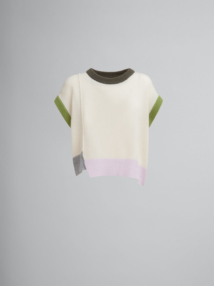 Maglia in cashmere marrone color block - Maglieria - Image 1