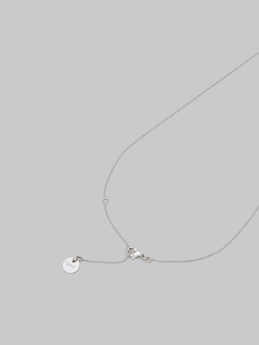 Palladium ball chain necklace with daisy pendant - Necklaces - Image 4