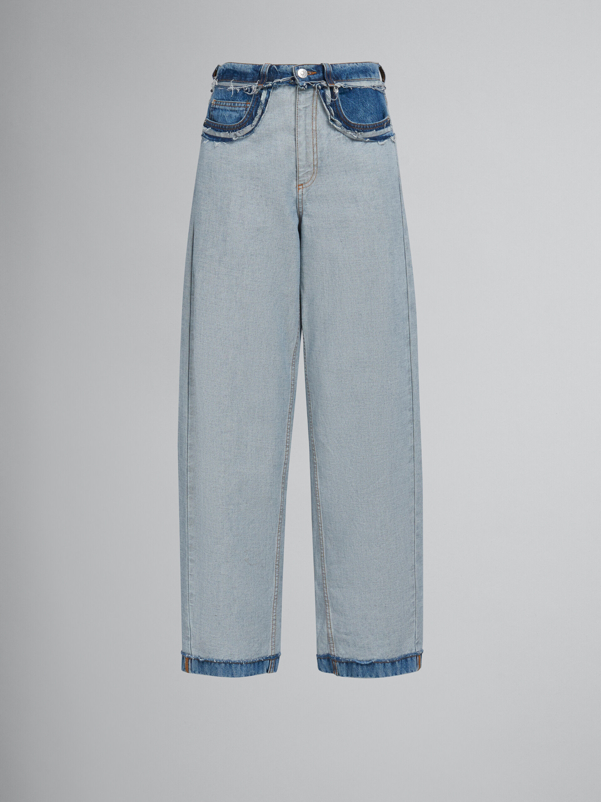 Blue inside-out denim carrot-fit jeans | Marni