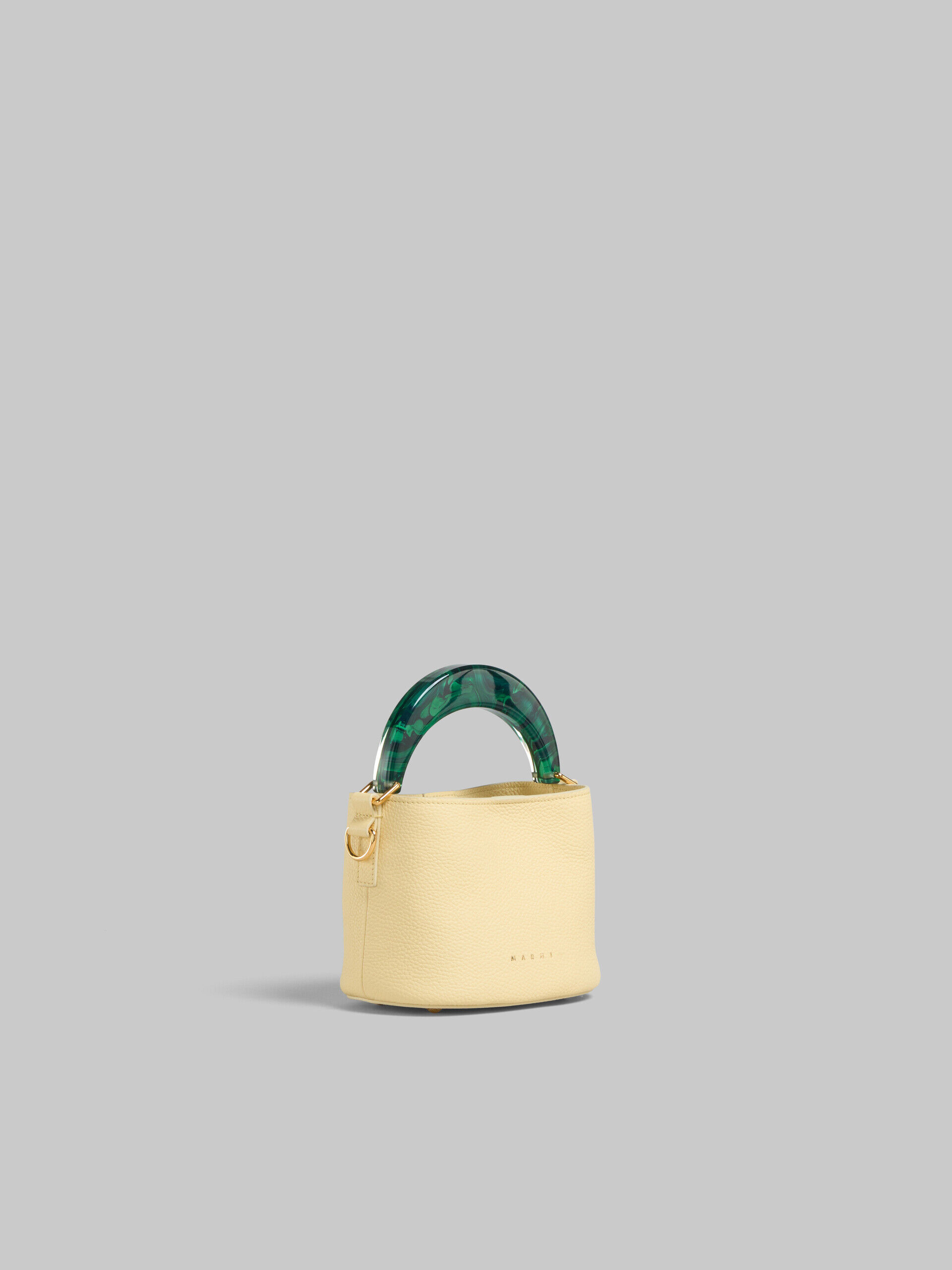 Venice Mini Bucket Bag in light yellow leather | Marni