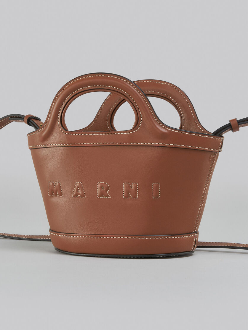 Marni Tropicalia Micro Shoulder Bag In Maroon