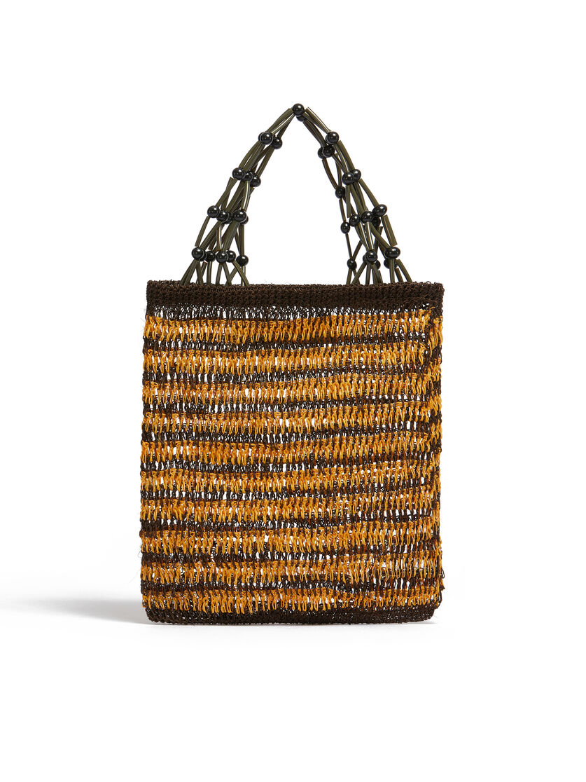 Borsa shopping MARNI MARKET FIQUE in fibra naturale a rete marrone - Borse shopping - Image 3