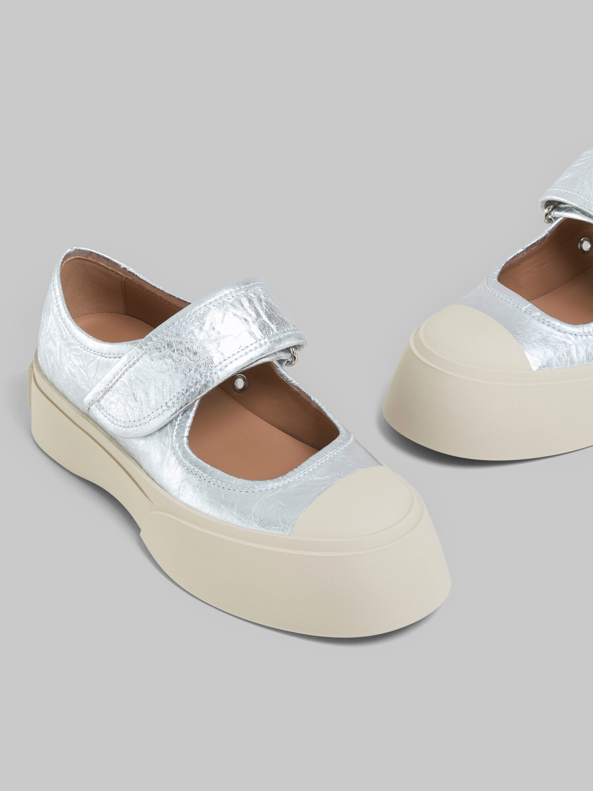 Silver leather Mary Jane sneaker | Marni