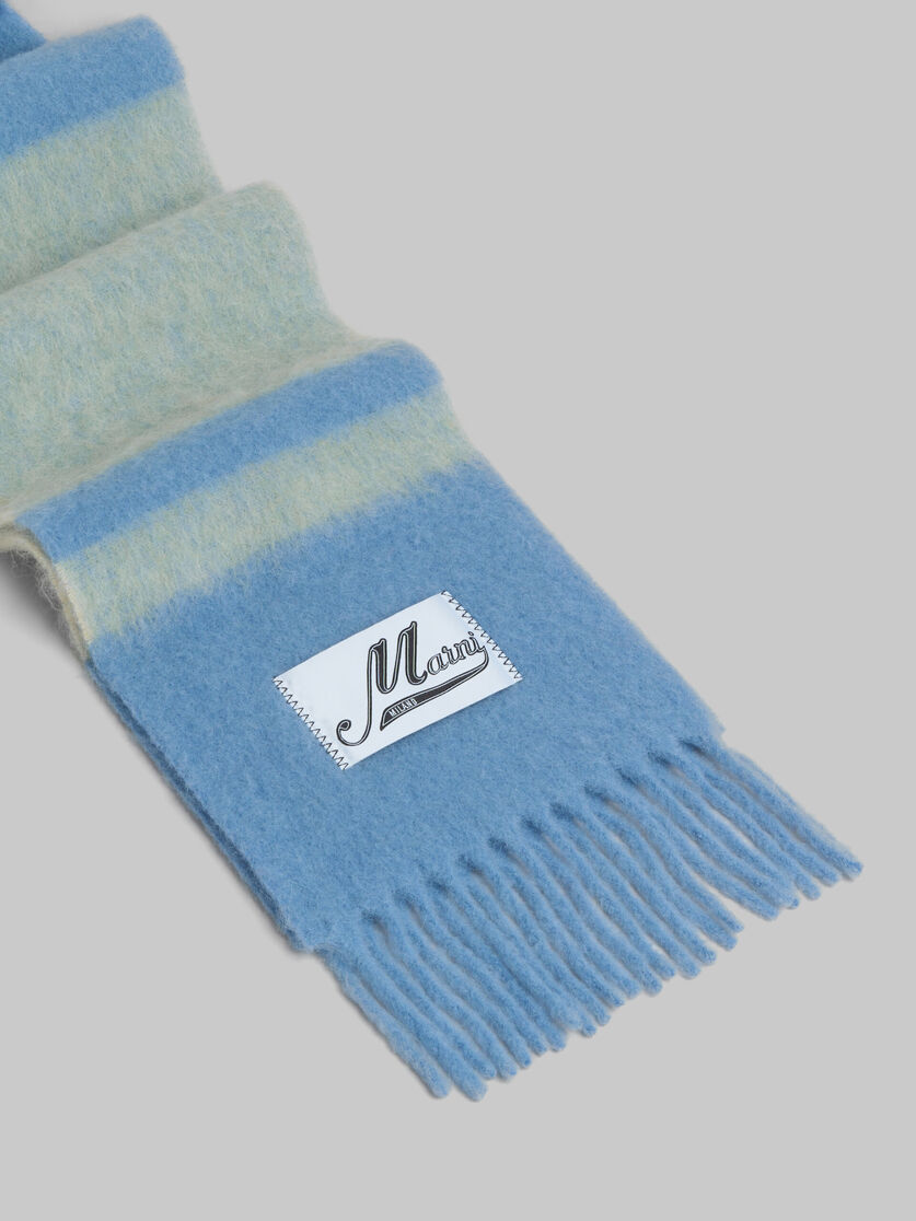 Blue striped alpaca-mohair scarf - Scarves - Image 3