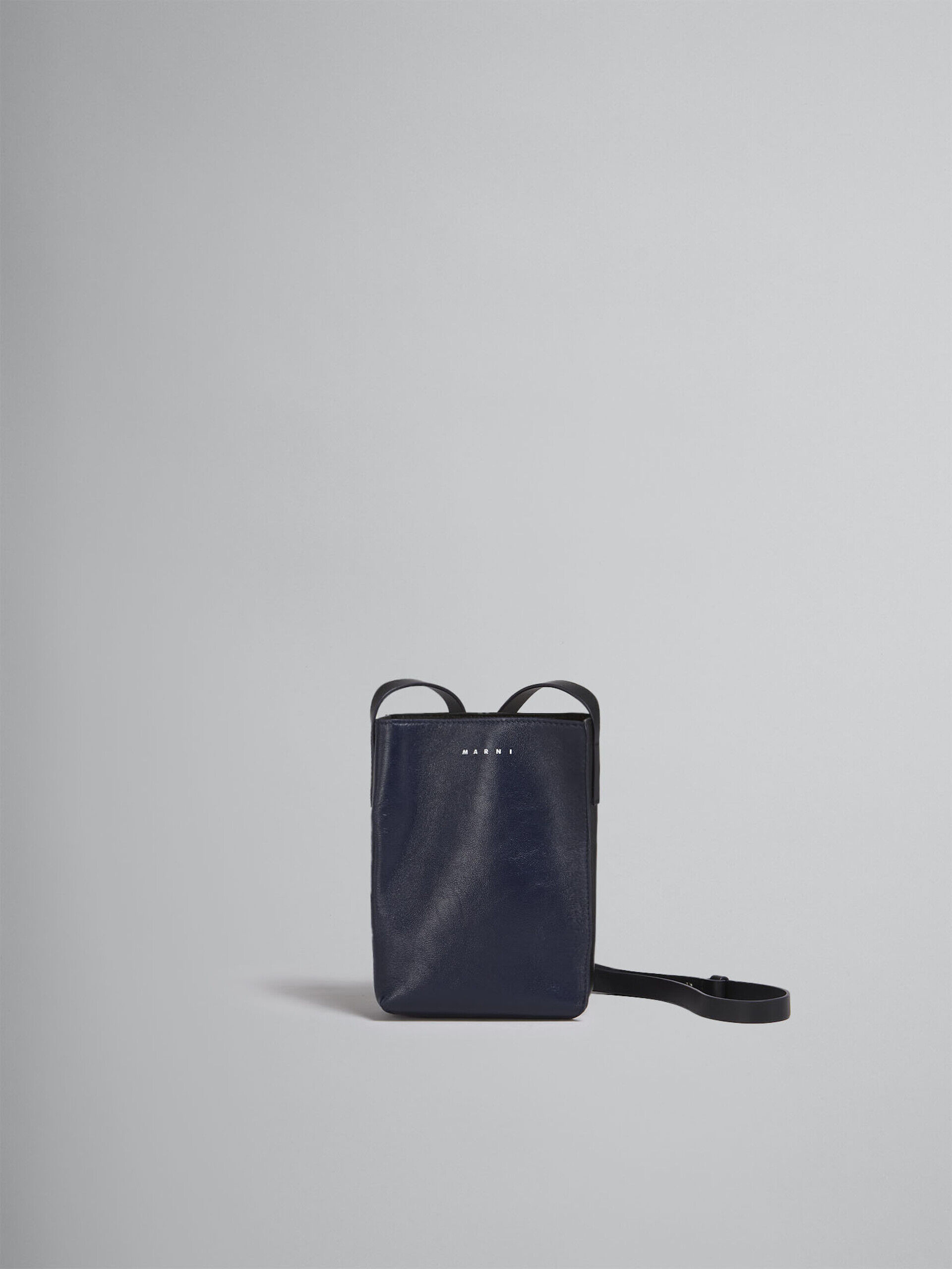 Museo Soft Small Bag in blue and black leather | Marni