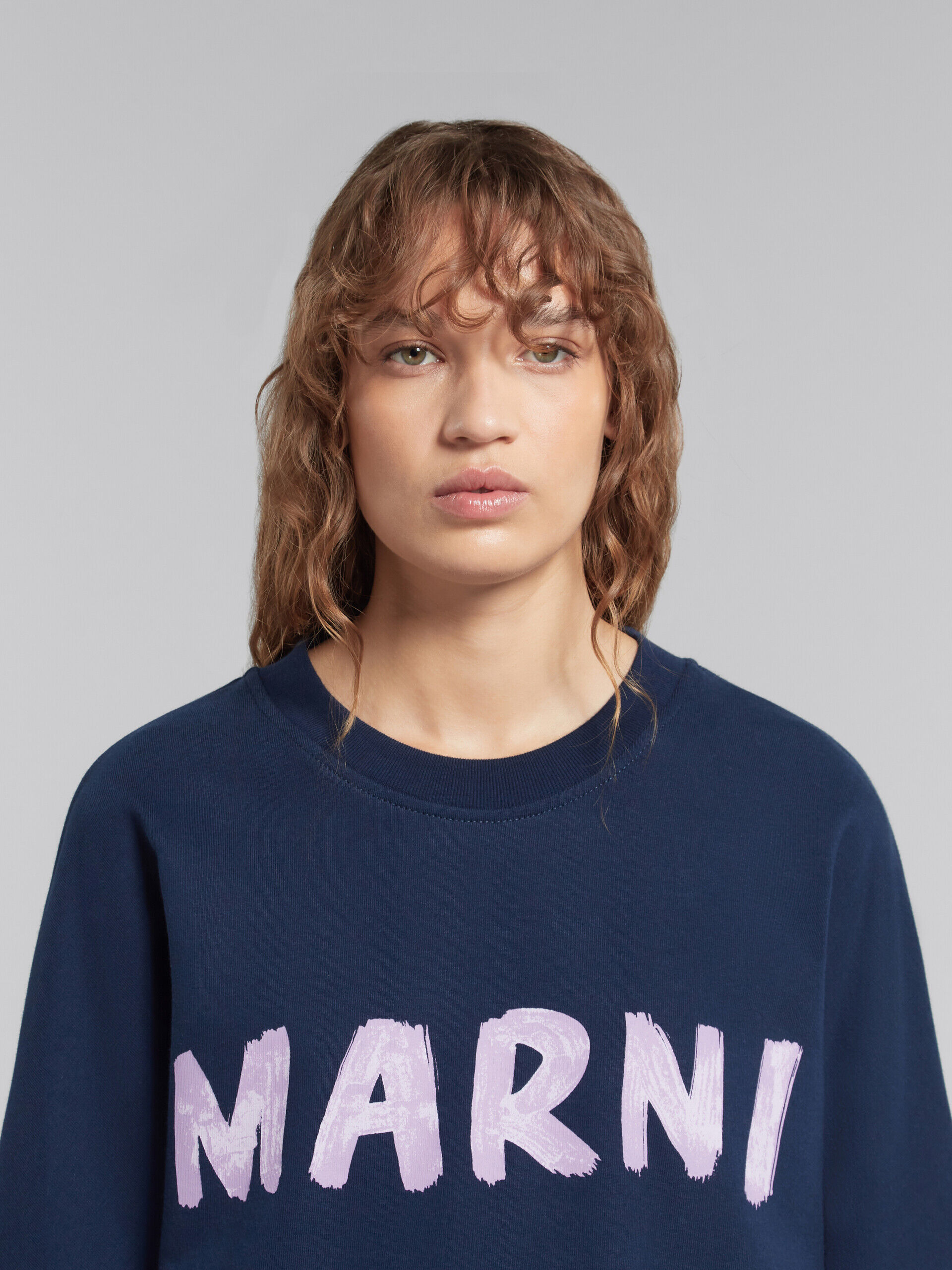 ブルー マルニプリント オーガニックコットン製スウェットシャツ | Marni