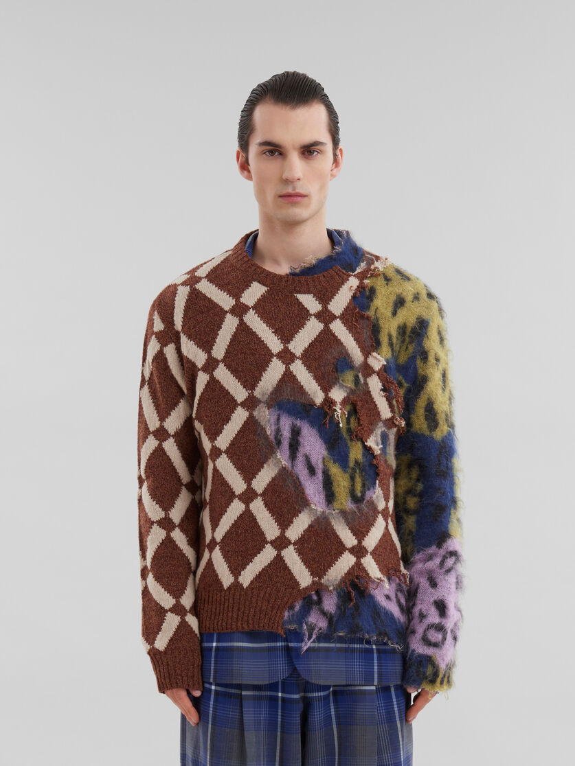Maglione due-in-uno in lana-mohair con rombi multicolore - Pullover - Image 2