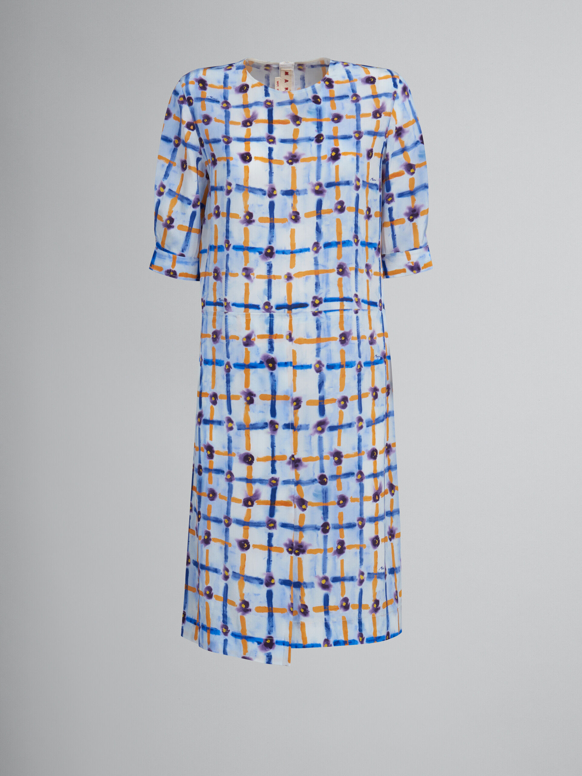 Crêpe de chine shift dress with Saraband print | Marni