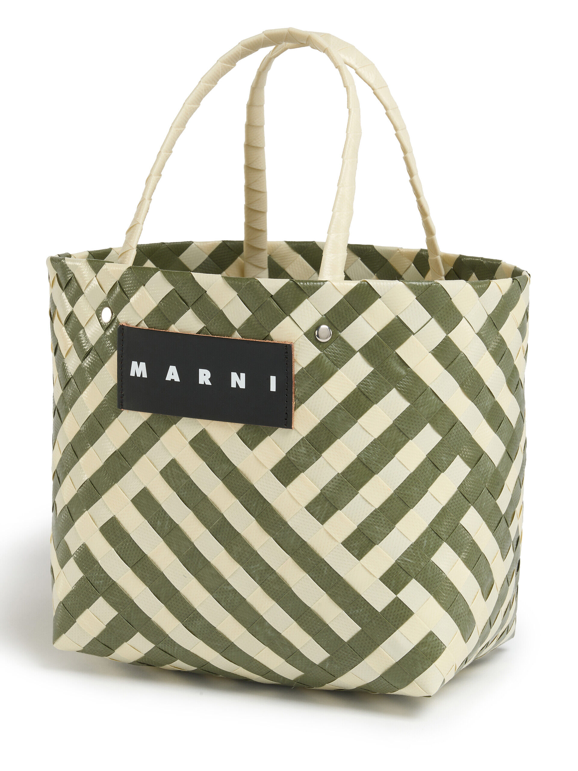 グリーン&ホワイト MARNI MARKET CHECK BASKET MINI BAG | Marni