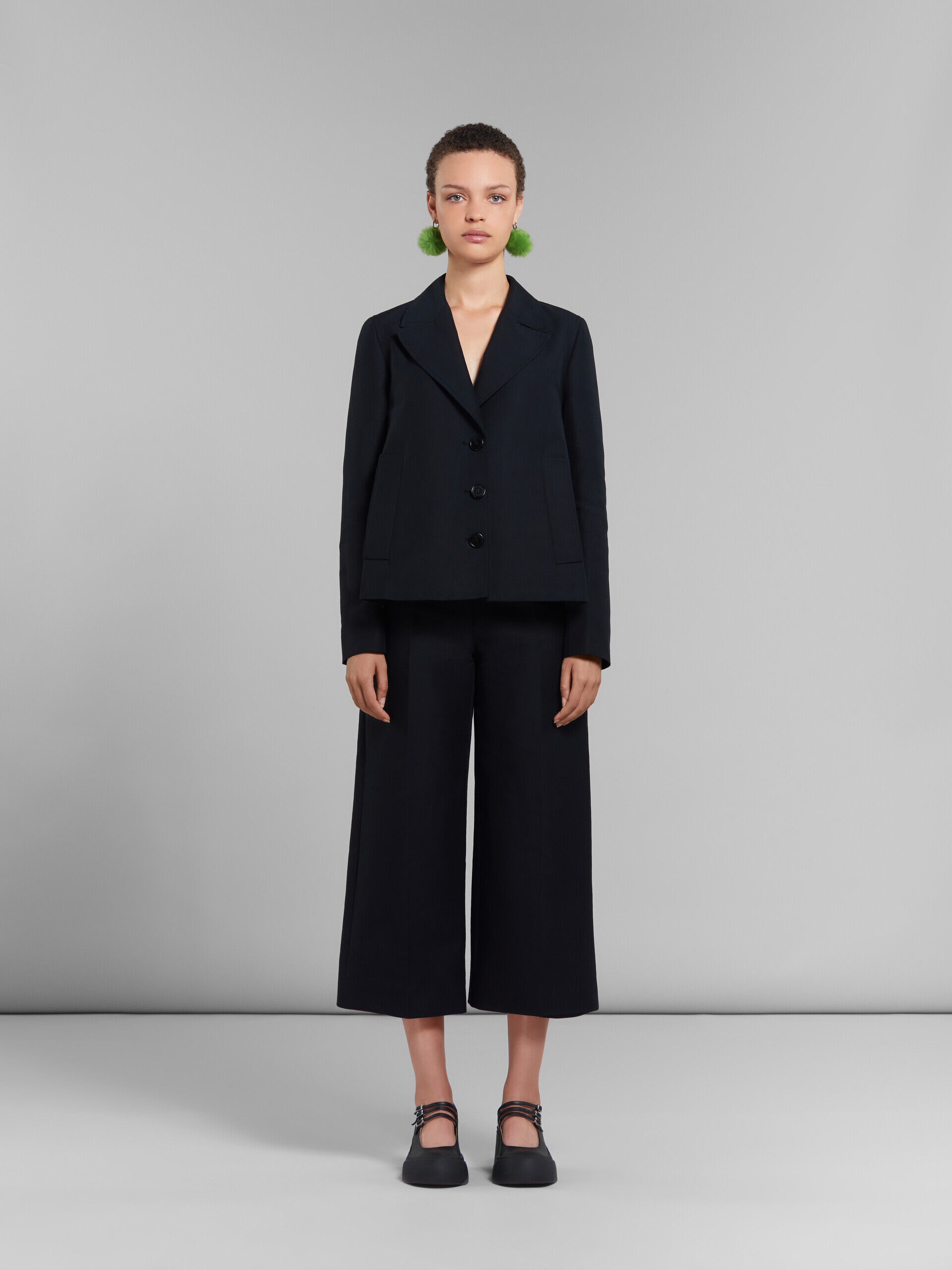 Black cady cropped trousers | Marni