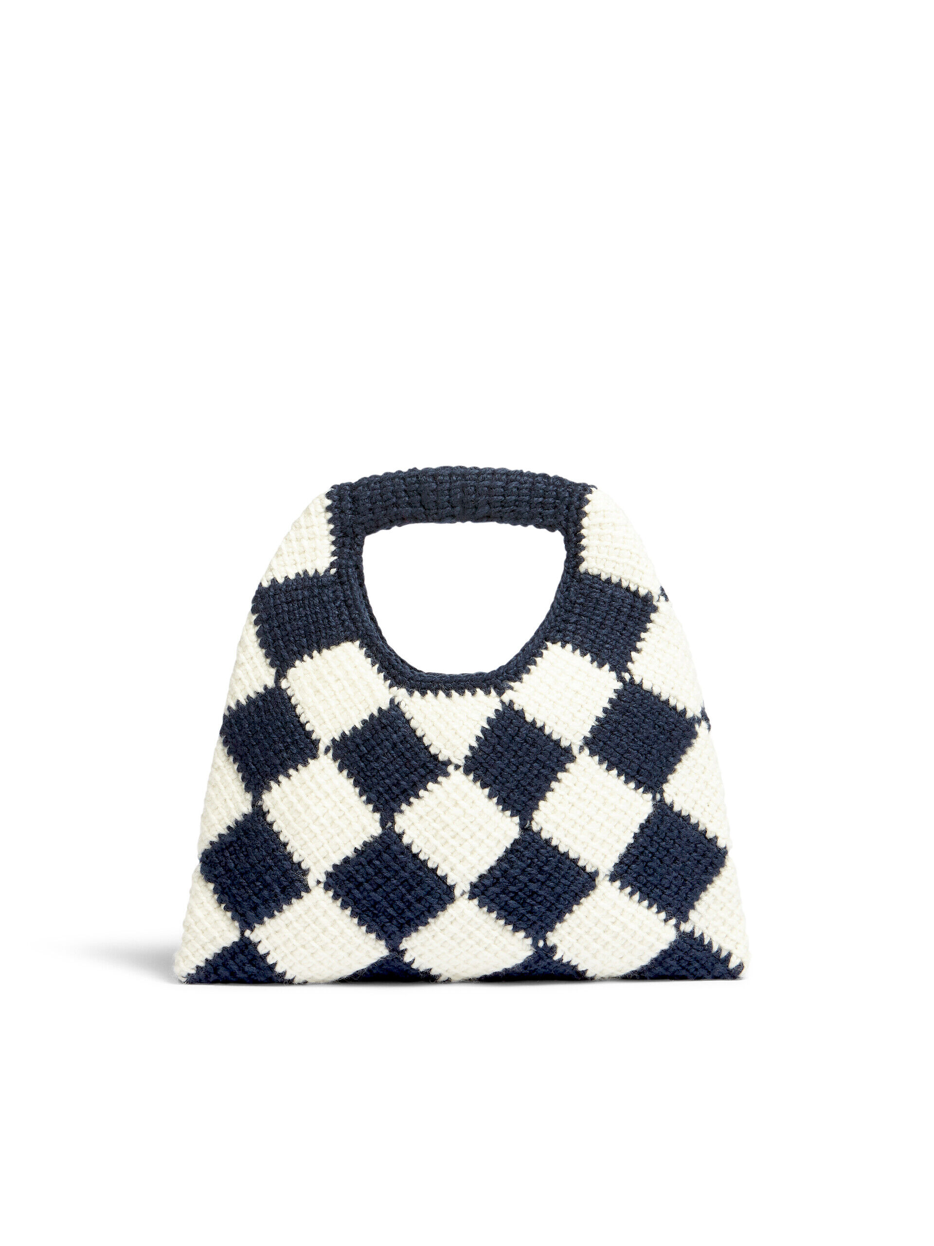 ブルー&ホワイト テックウール製 MARNI MARKET DIAMONDミディアム