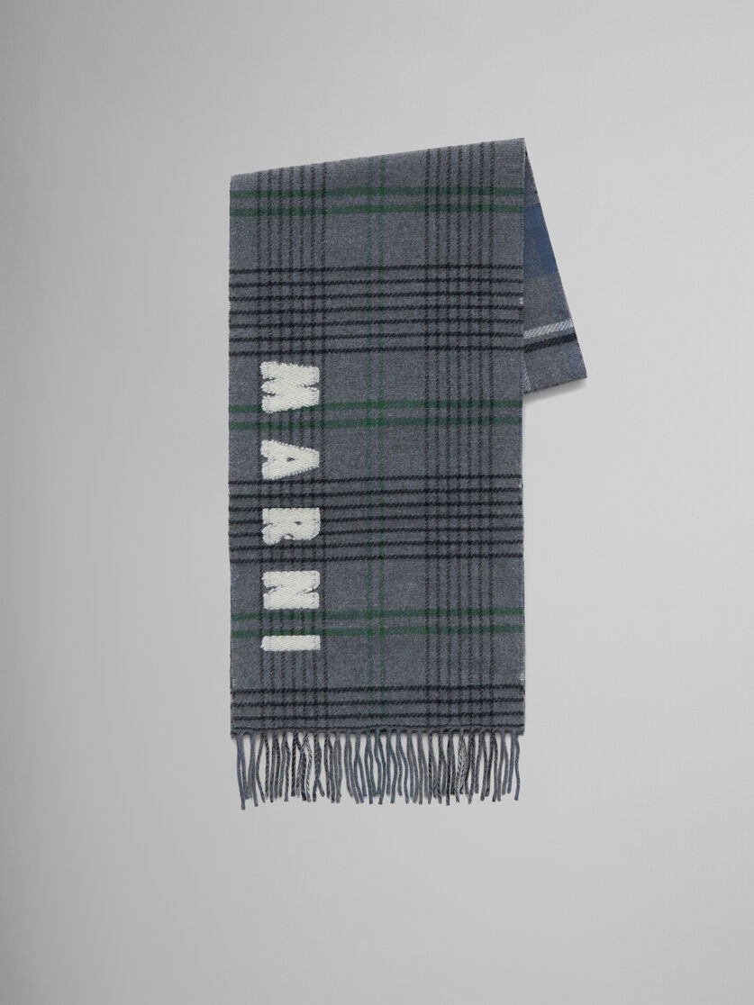 Pink double check wool scarf - Scarves - Image 1