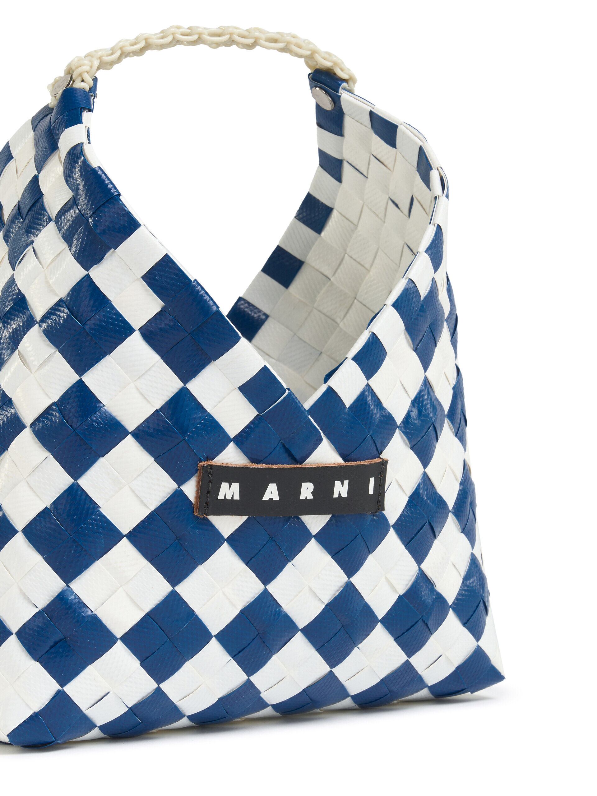 Two-tone blue woven MARNI MARKET GARDEN bag | Marni